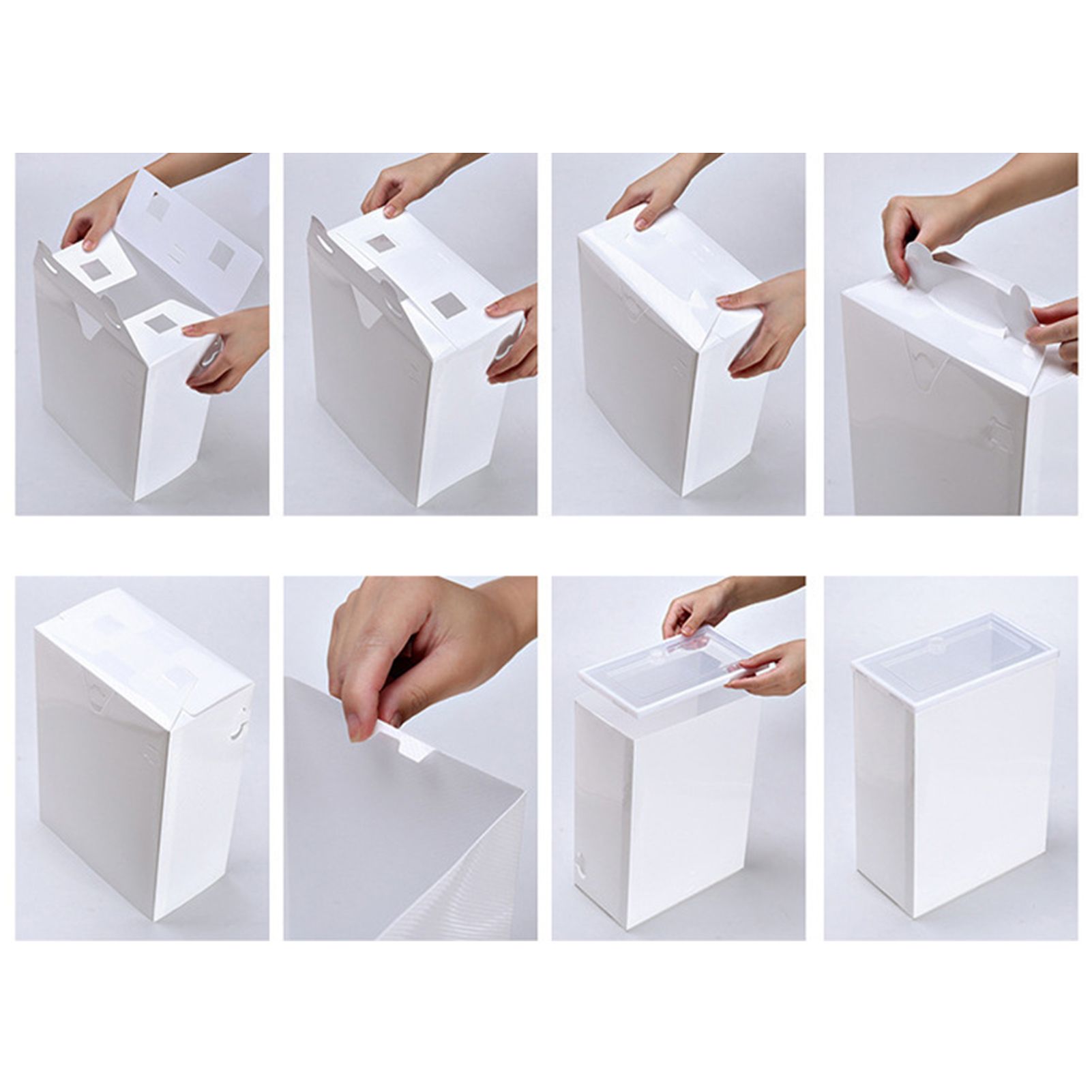 6PCS Shoe Storage Box Large White Thickened Transparent Clamshell Shoe view 14