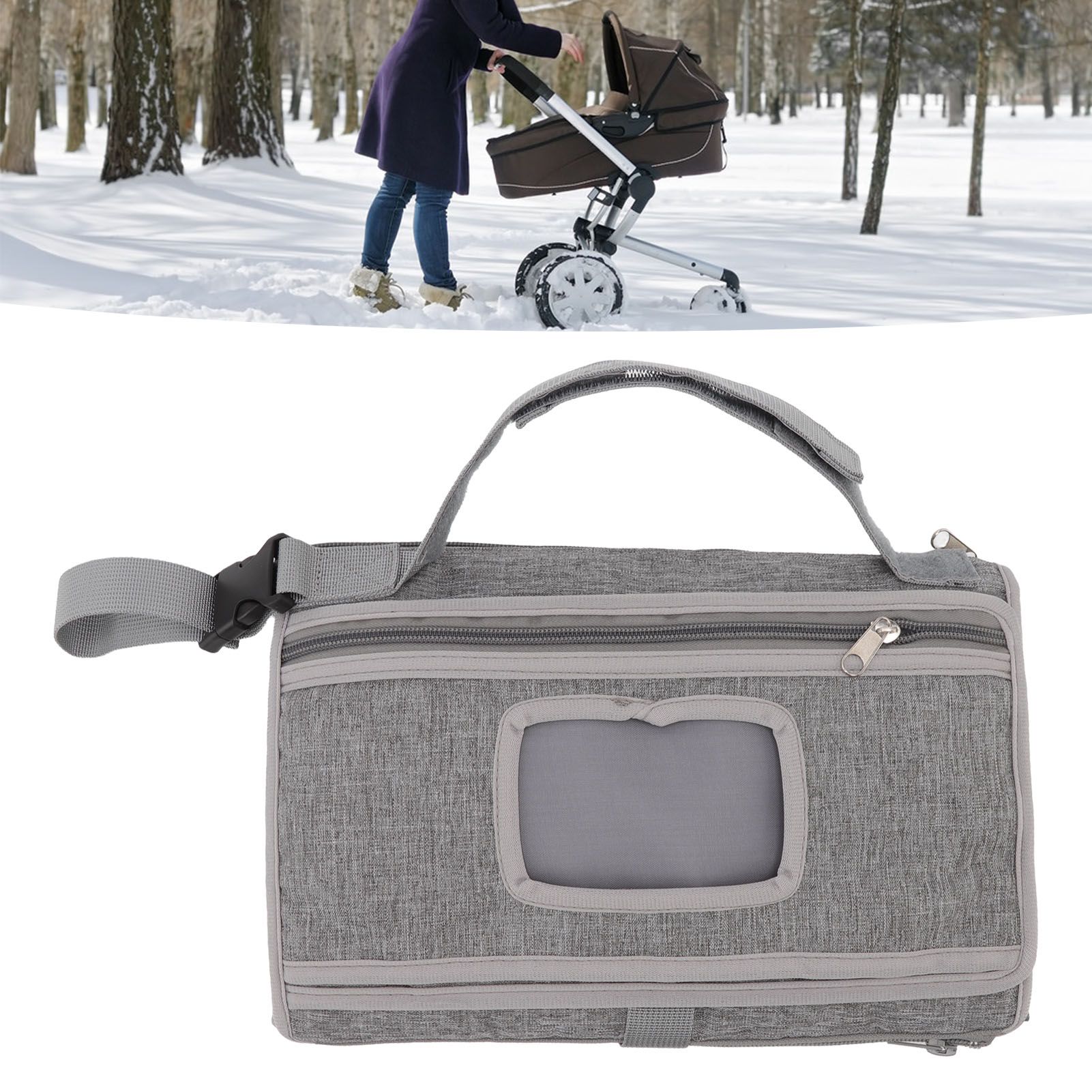 Diaper Pad Baby Changing Mat Mommy Bag with Handle Strap Foldable Detachable view 11