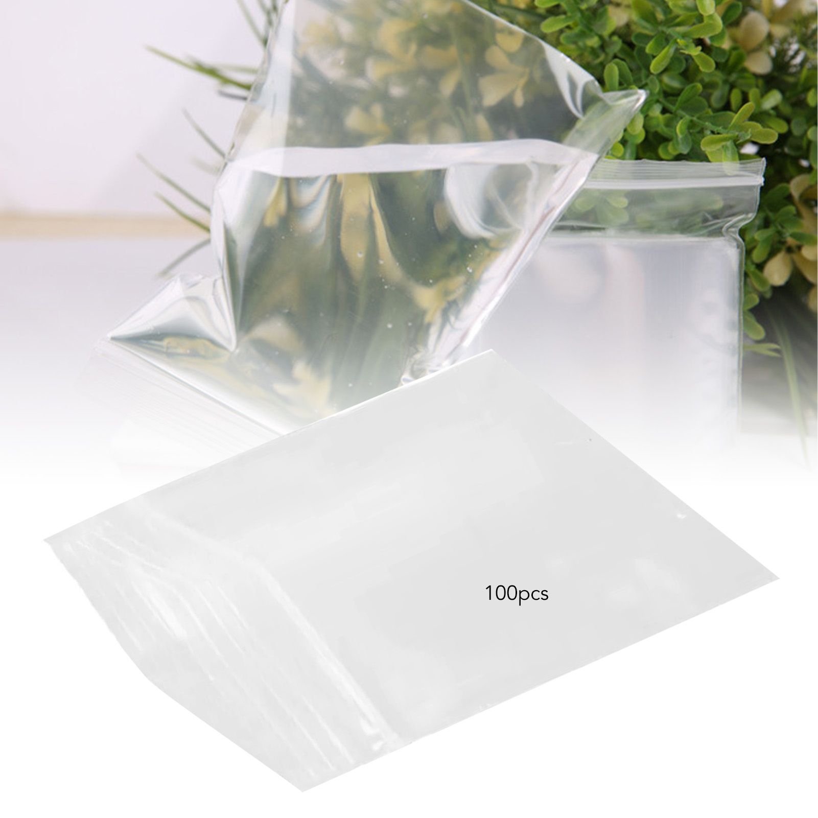 100pcs Snack Storage Bags Transparent Leakage Proof Thick Clear Zip PE Sealed view 5