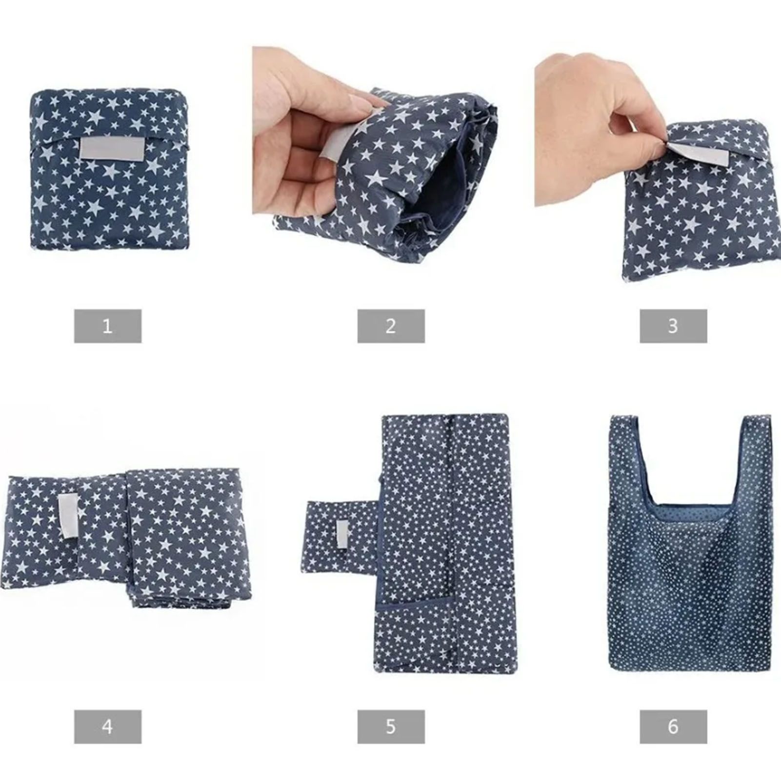 10Pcs Grocery Bag Foldable Polyester Large Capacity Reusable Shopping Bag for view 7