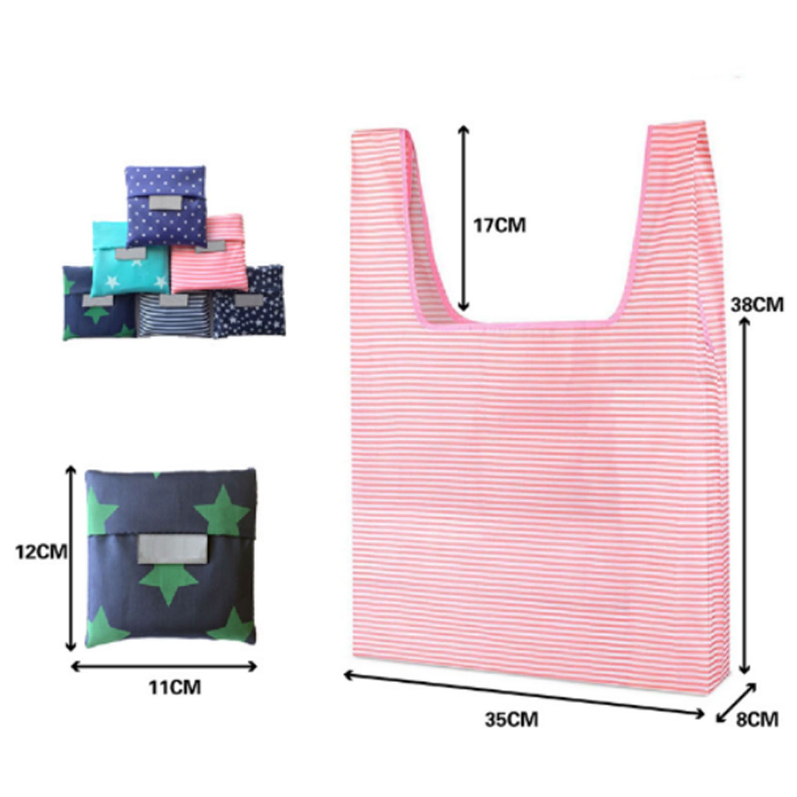 10Pcs Grocery Bag Foldable Polyester Large Capacity Reusable Shopping Bag for view 12