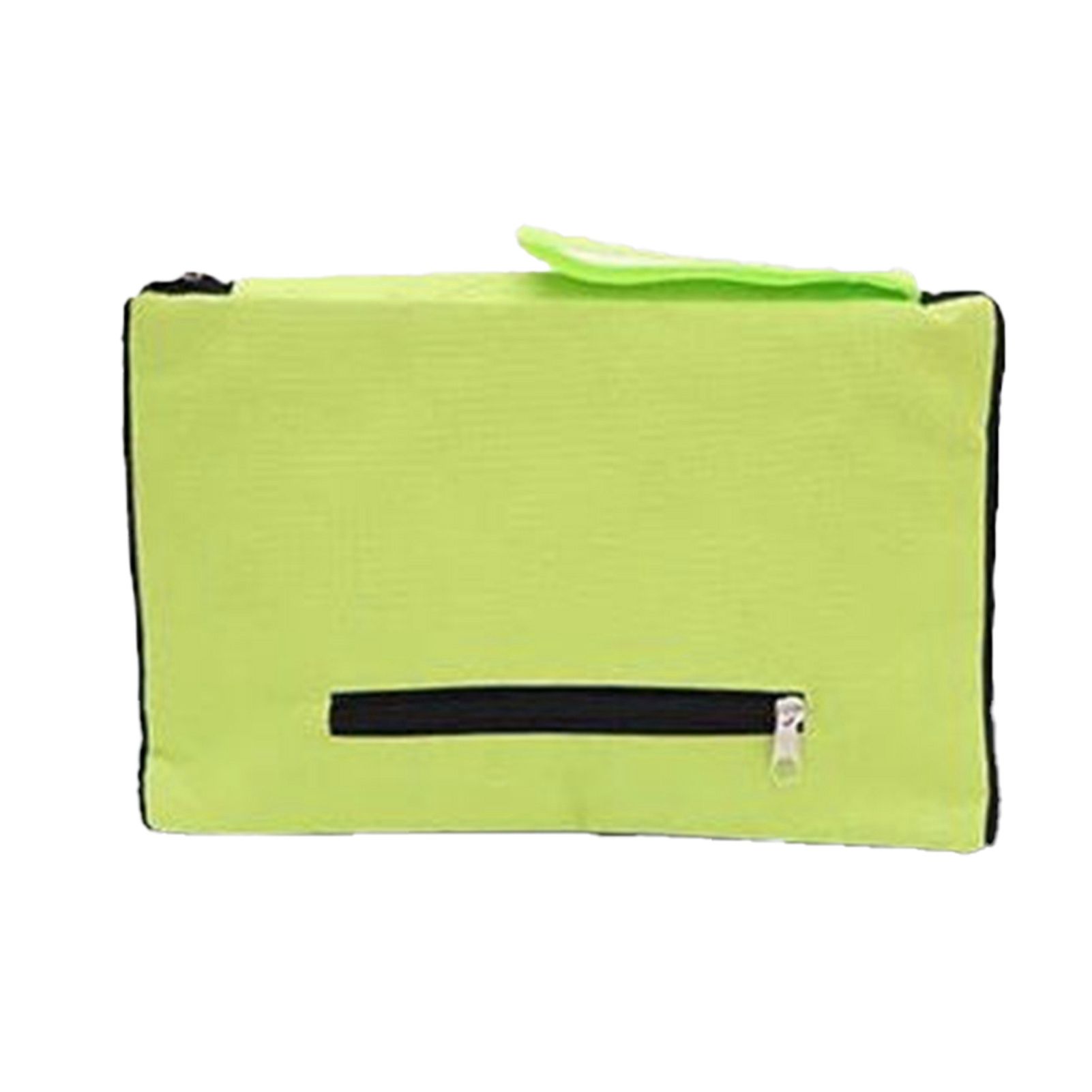 Green Foldable Shopping Bag with Wheels Pure Color Expandable Oxford Cloth view 2