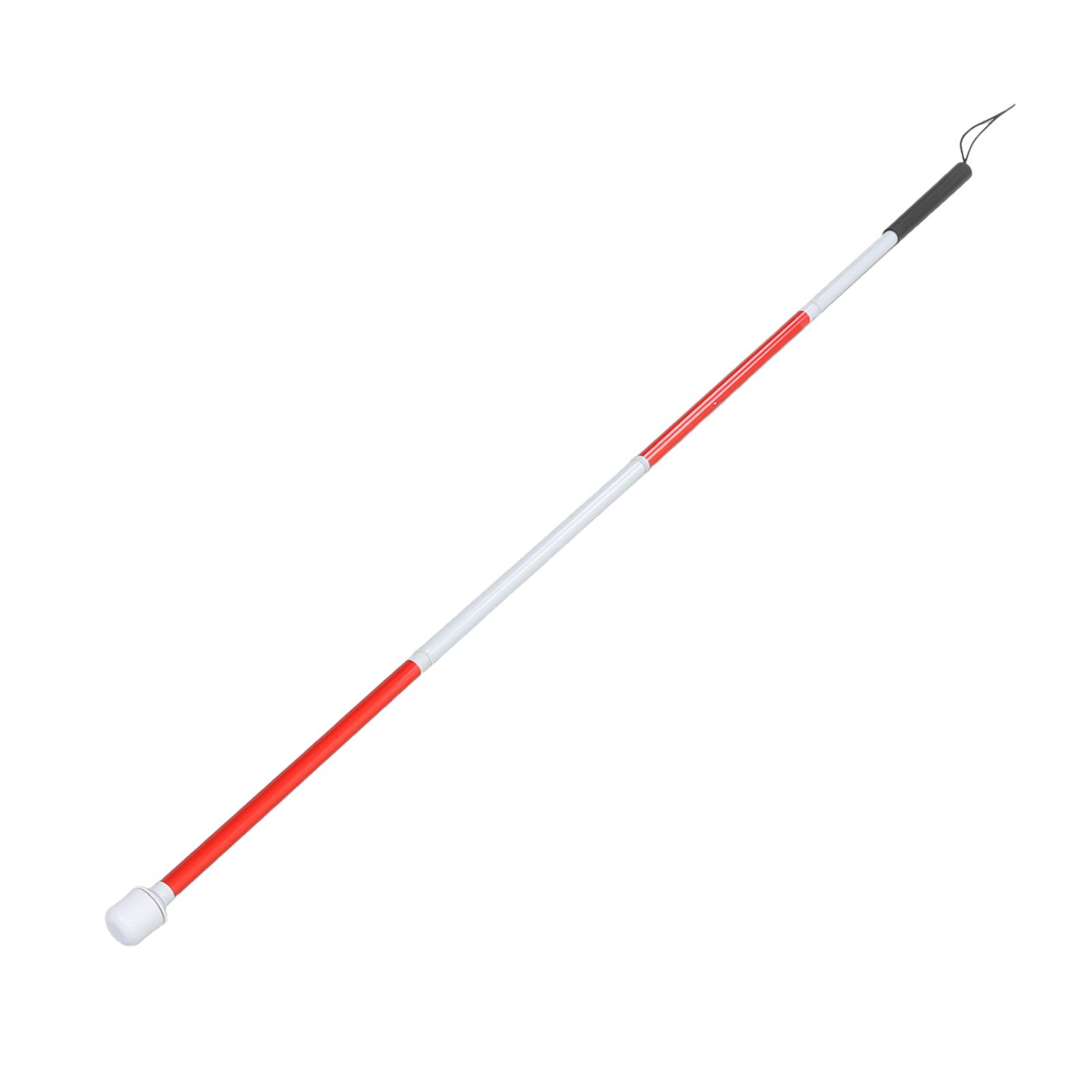 Folding Blind Cane Anti Slip Handle Red White Aluminium Lightweight Folding view 2