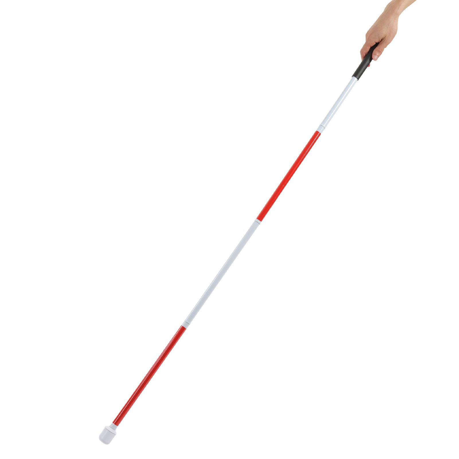 Folding Blind Cane Anti Slip Handle Red White Aluminium Lightweight Folding view 8