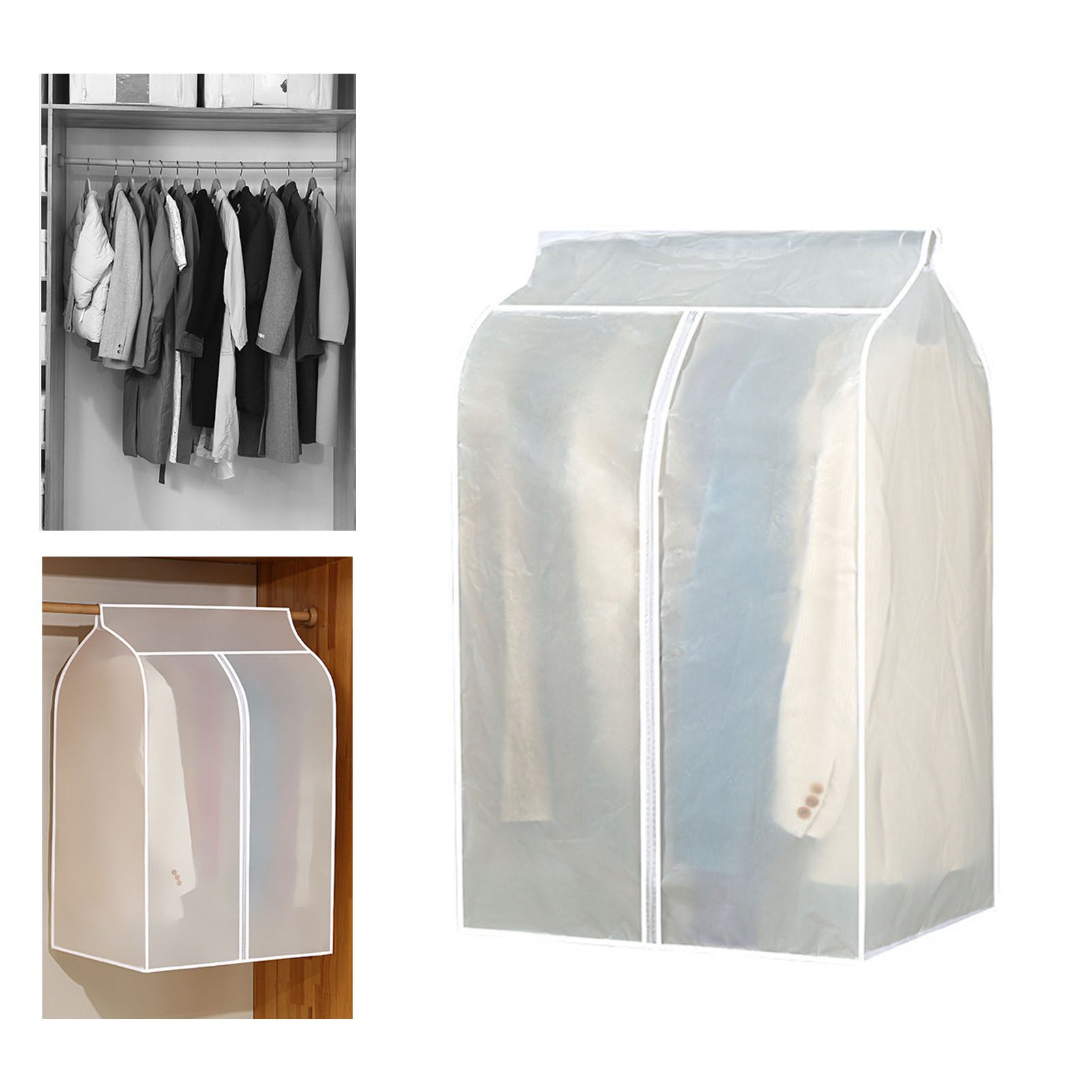 Large Garment Cover Transparent Easy To Install Hanging Clothes Storage Bag view 5