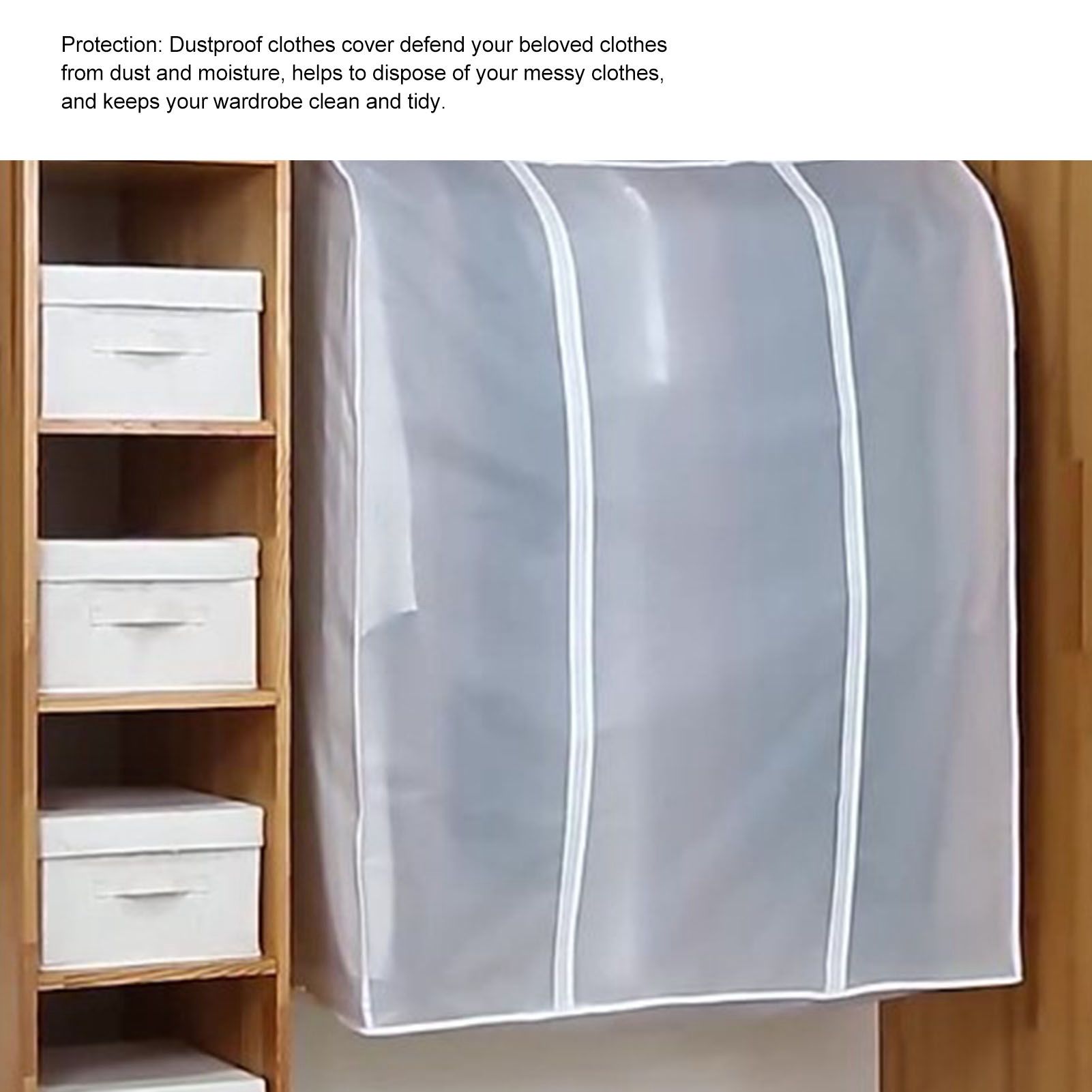 Large Garment Cover Transparent Easy To Install Hanging Clothes Storage Bag view 11