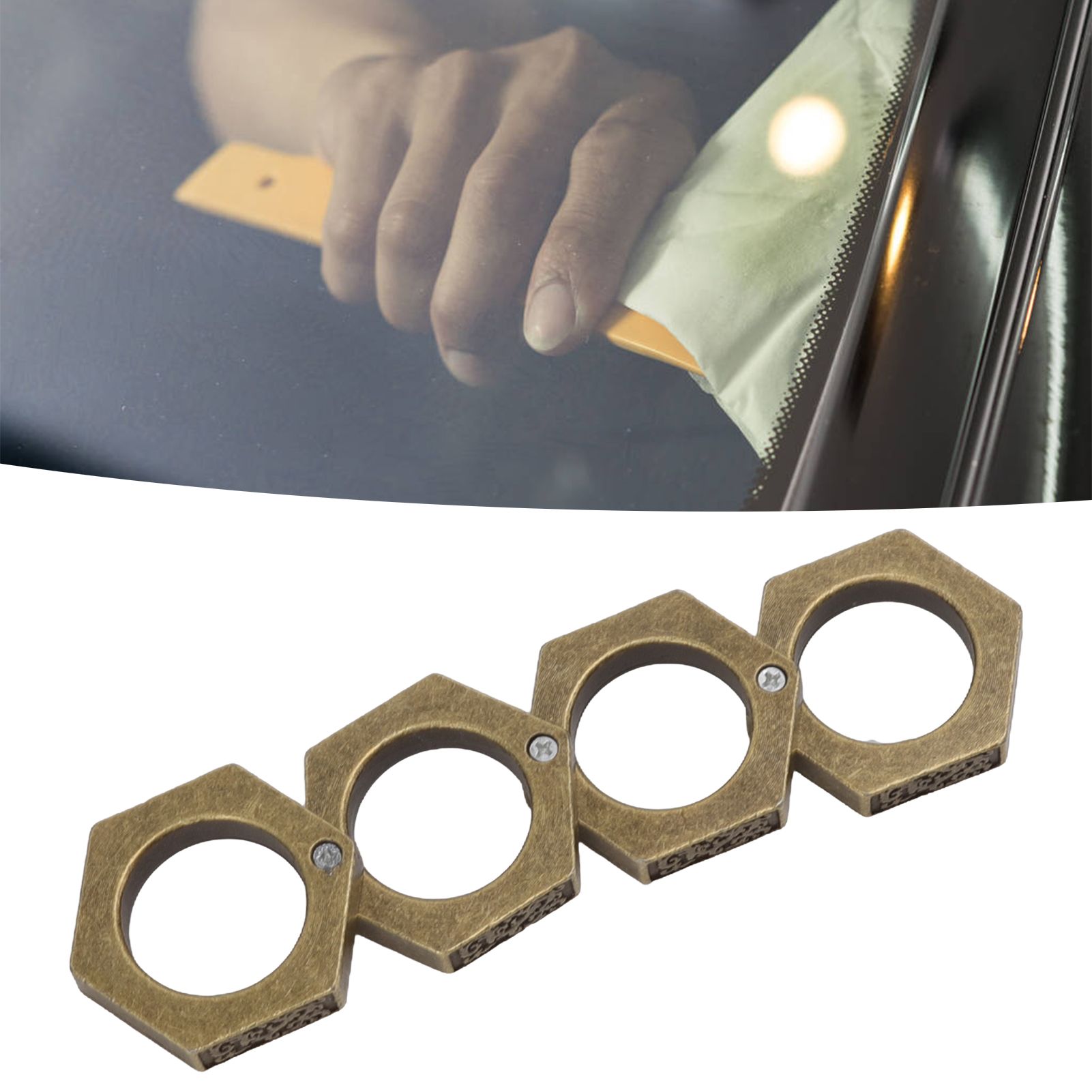 Defense Rings Aluminium Alloy Glossy Hexagonal Window Breaker for Emergency view 12