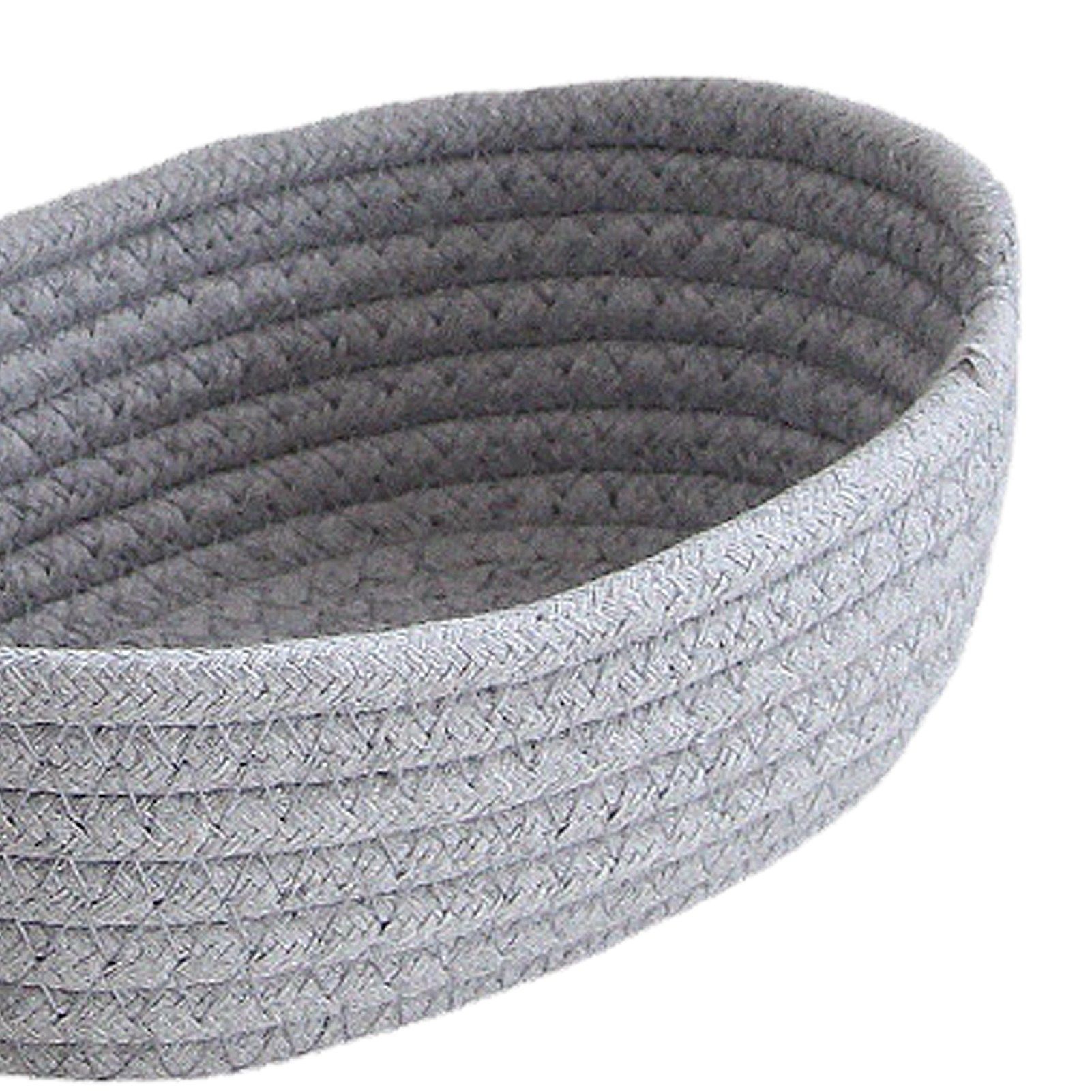 3 Pcs Desktop Storage Basket Oval Organizer Container Cotton Rope Hand Woven view 7