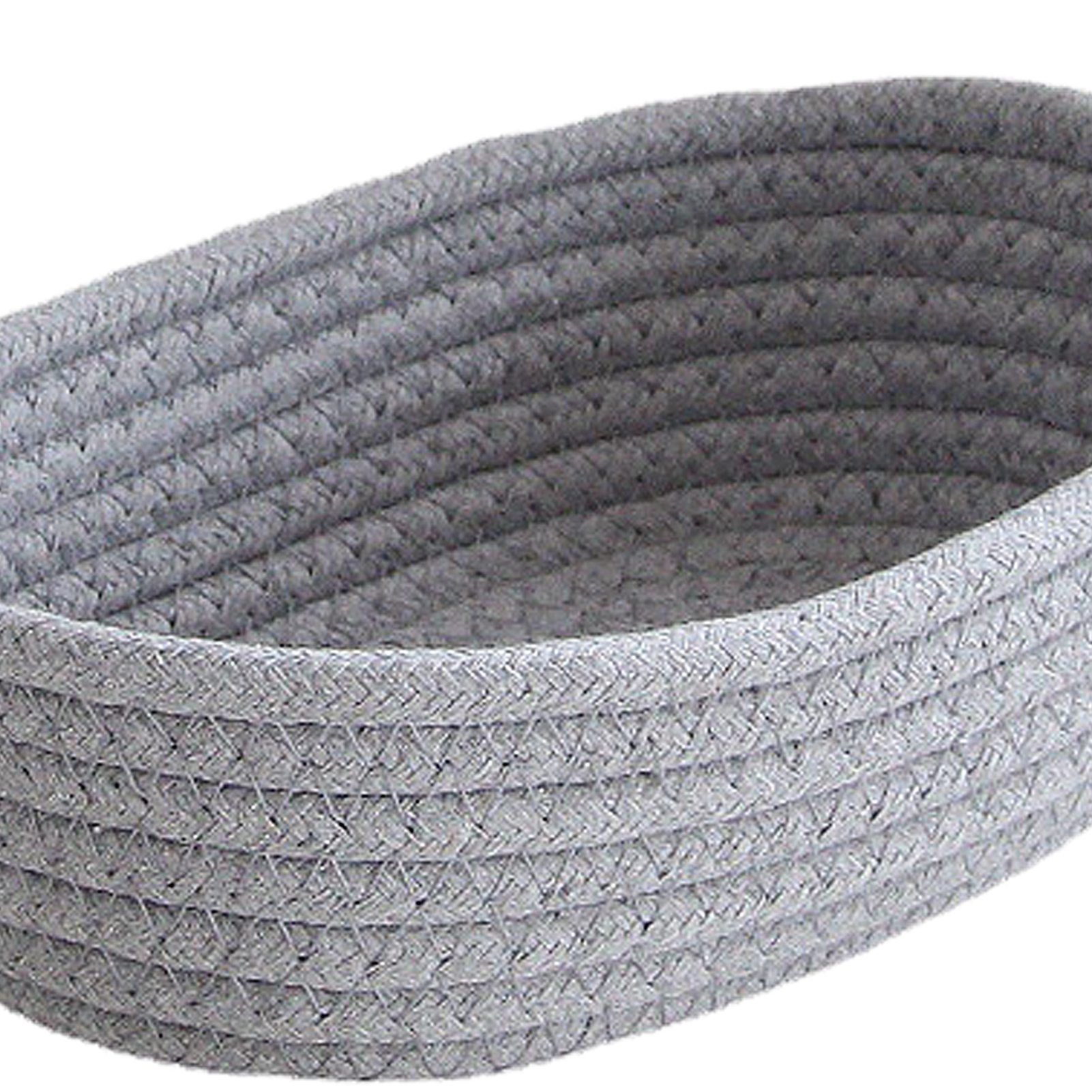 3 Pcs Desktop Storage Basket Oval Organizer Container Cotton Rope Hand Woven view 8