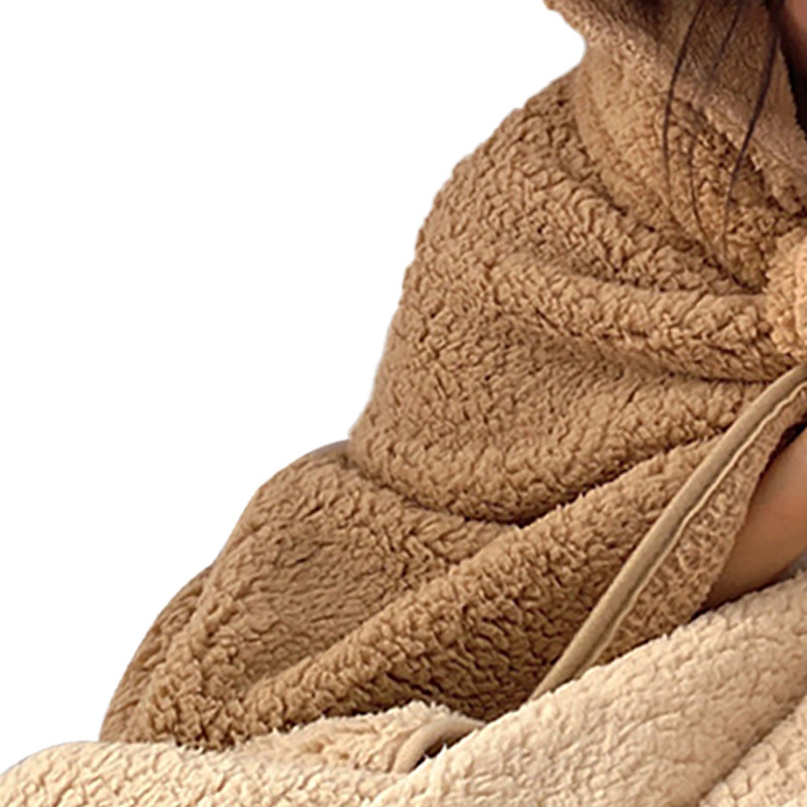 Winter Throw Blanket Cloak With Hood Thick Soft Plush Warm Wearable Blanket view 8