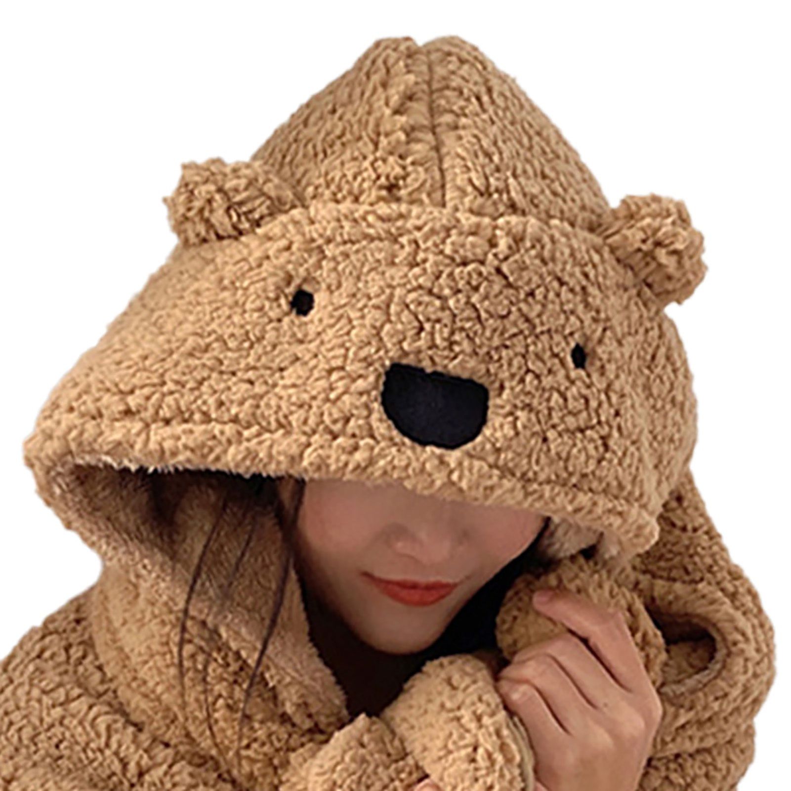 Winter Throw Blanket Cloak With Hood Thick Soft Plush Warm Wearable Blanket view 9