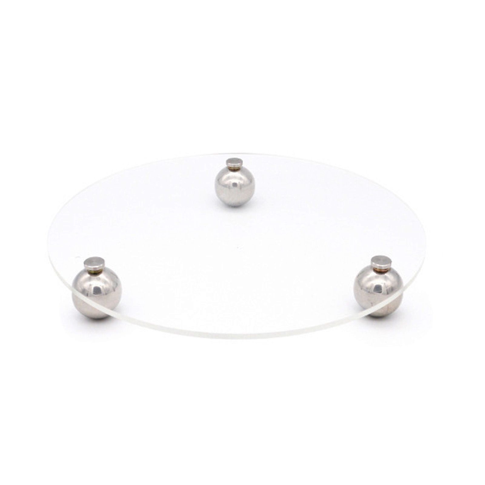 Acrylic Storage Tray Clear Transparent Stainless Steel Round Feet Minimalist