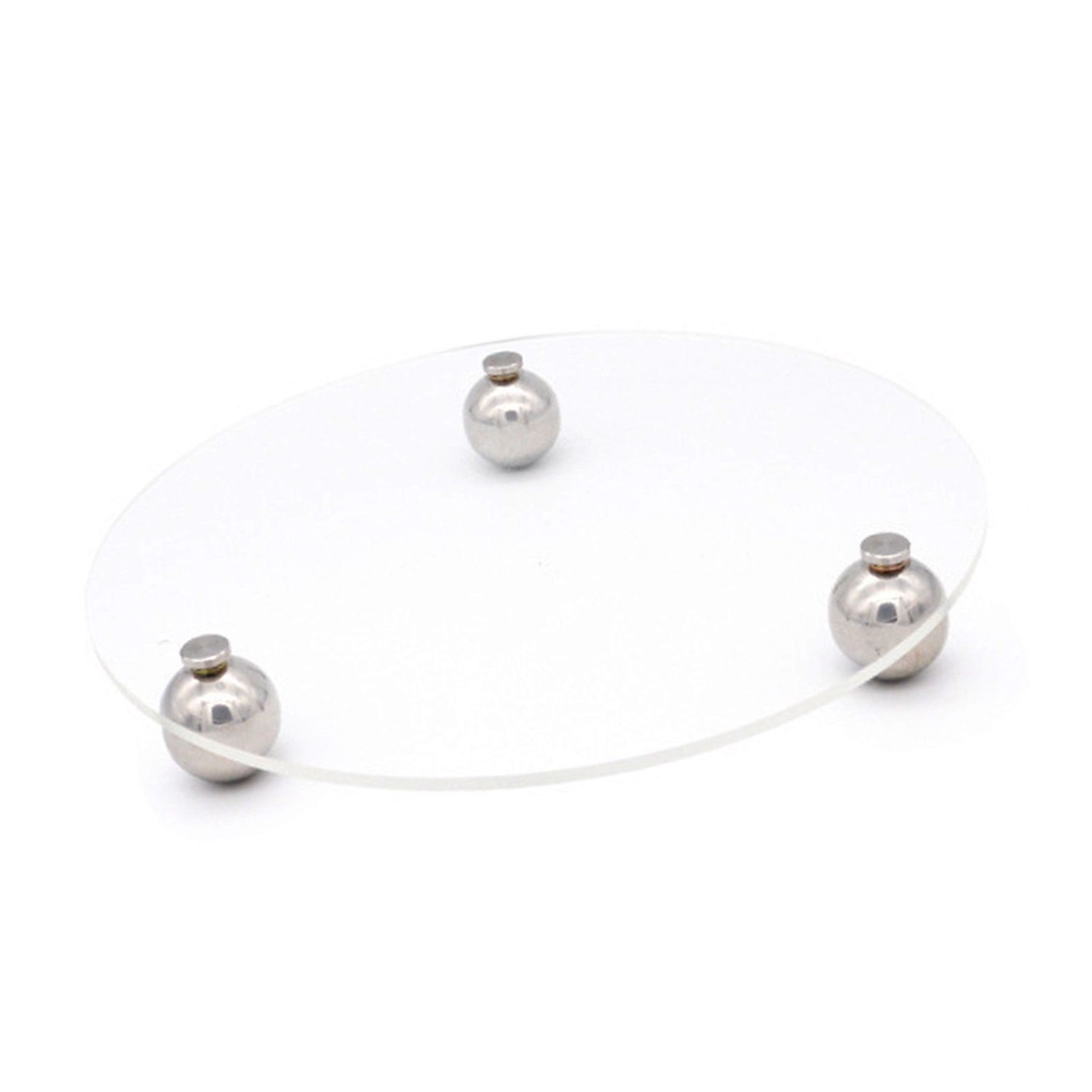 Acrylic Storage Tray Clear Transparent Stainless Steel Round Feet Minimalist view 2