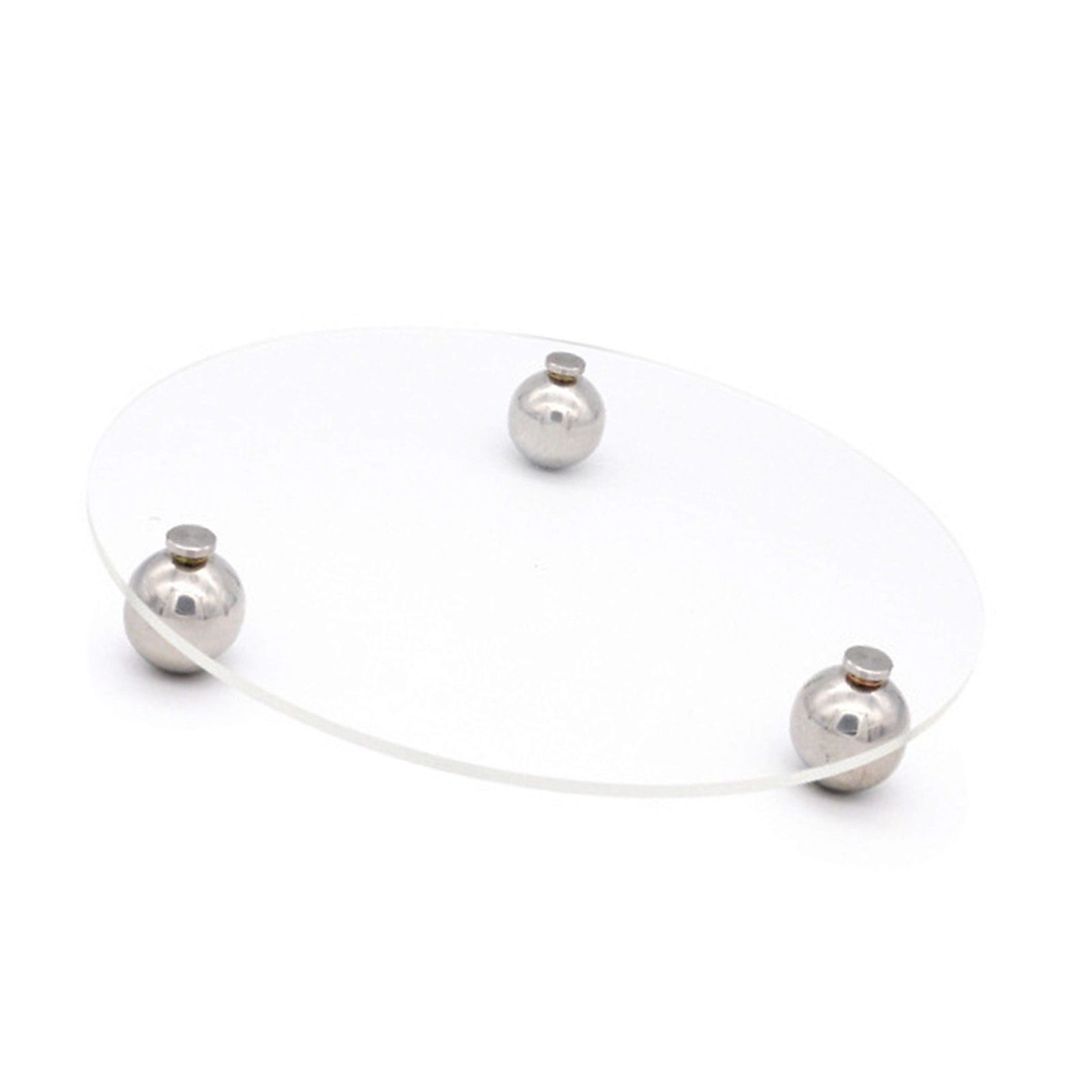 Acrylic Storage Tray Clear Transparent Stainless Steel Round Feet Minimalist view 4