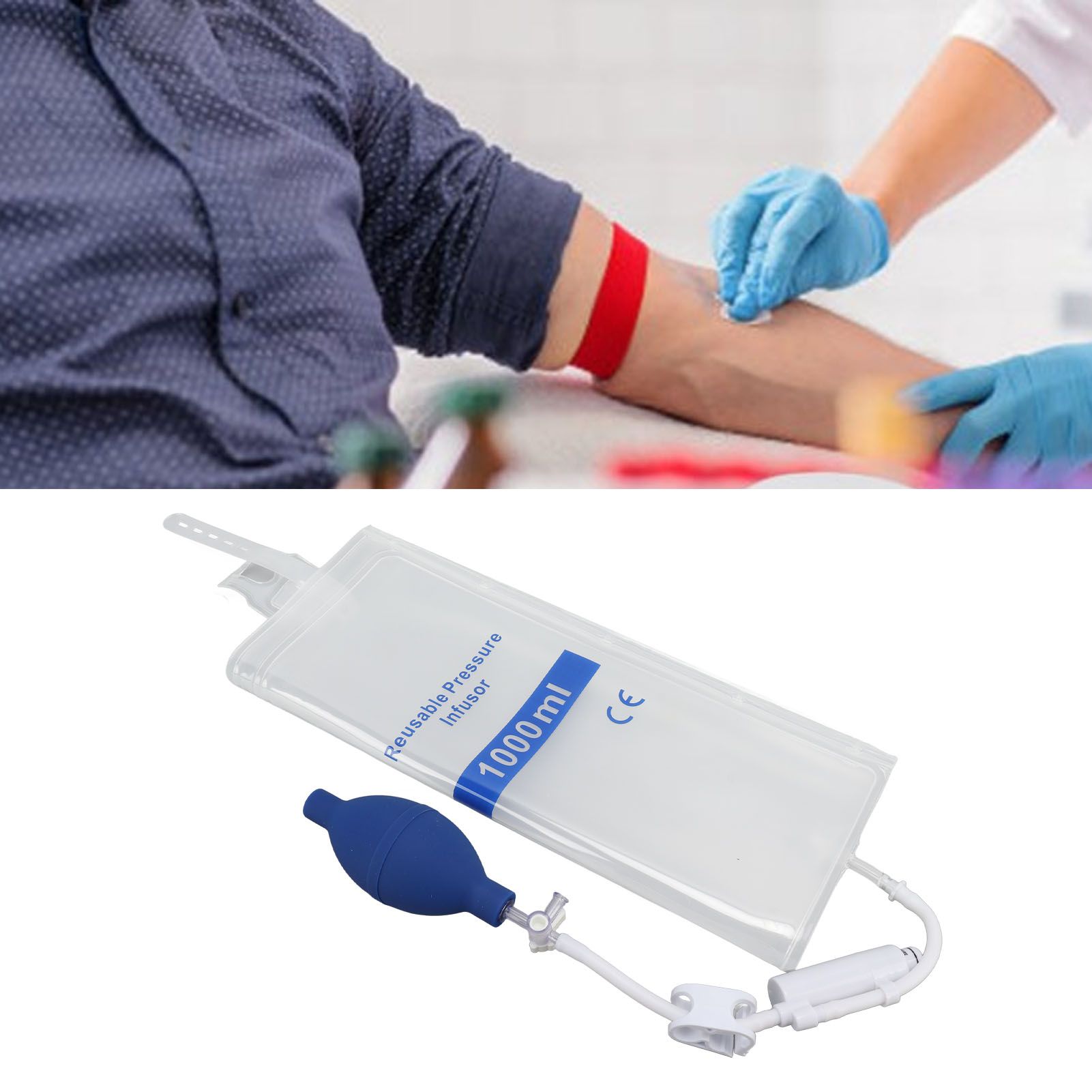 1000ml Medical Pressure Bag TPU Good Air Tightness Pressure Infusion Bag for view 12