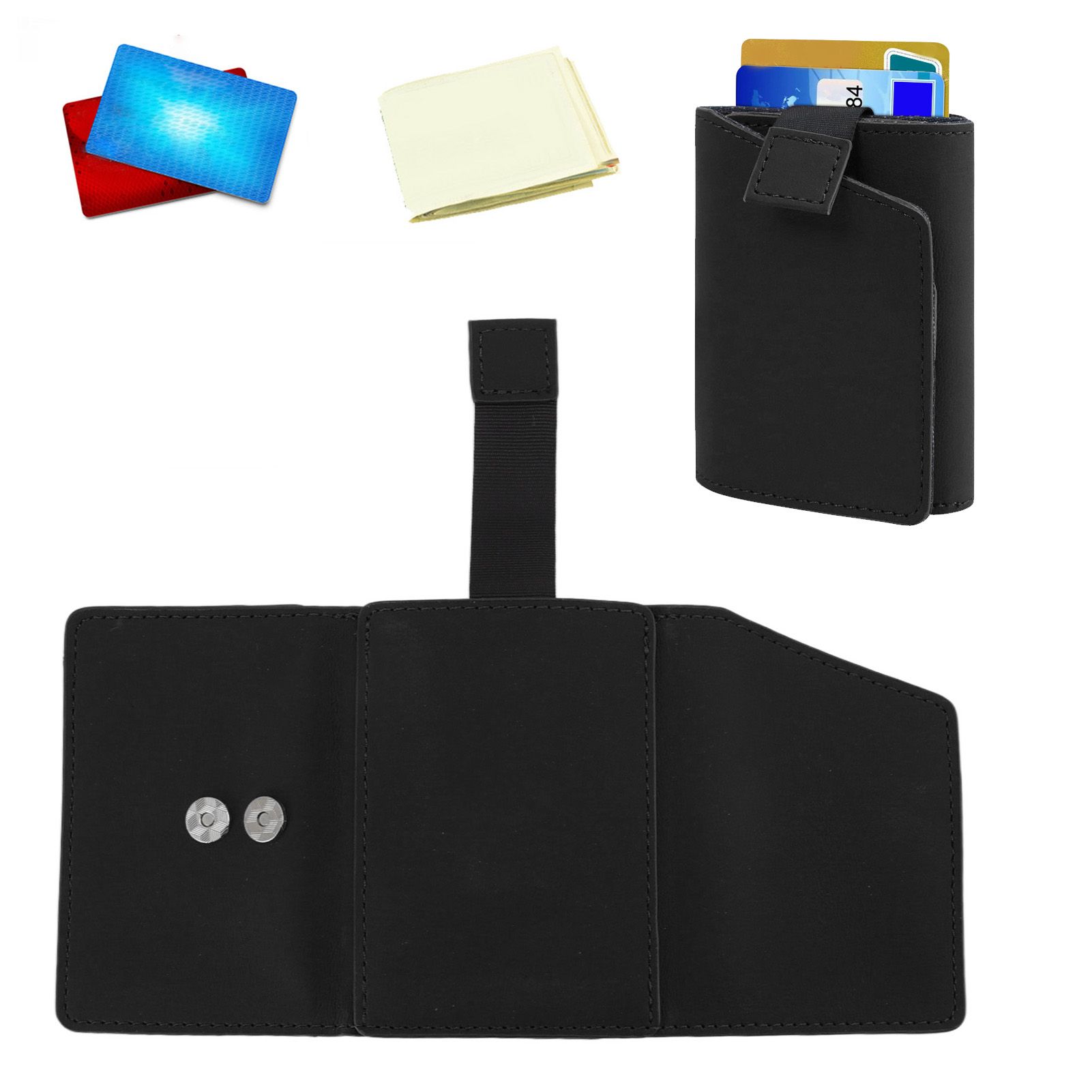 Minimalist Wallet Leather Credit Card Holder Coin Purse Portable Multi view 12
