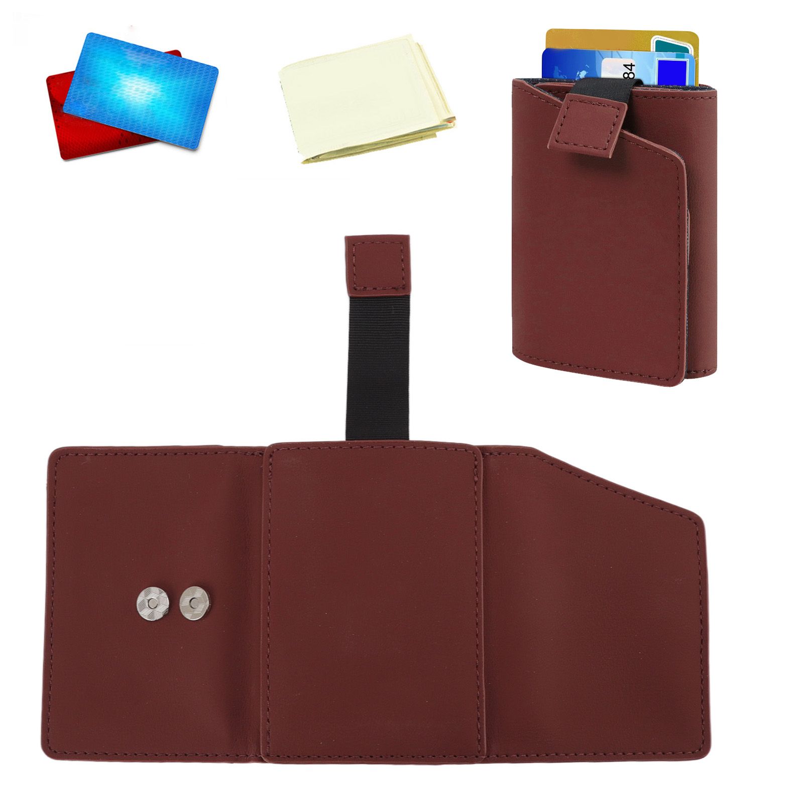 Minimalist Wallet Leather Credit Card Holder Coin Purse Portable Multi view 12