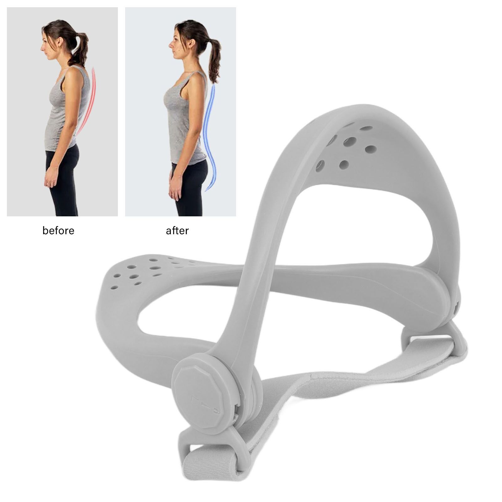 Neck Support Posture Corrector Neck Brace 360 Degree Adjustable Cervical view 11