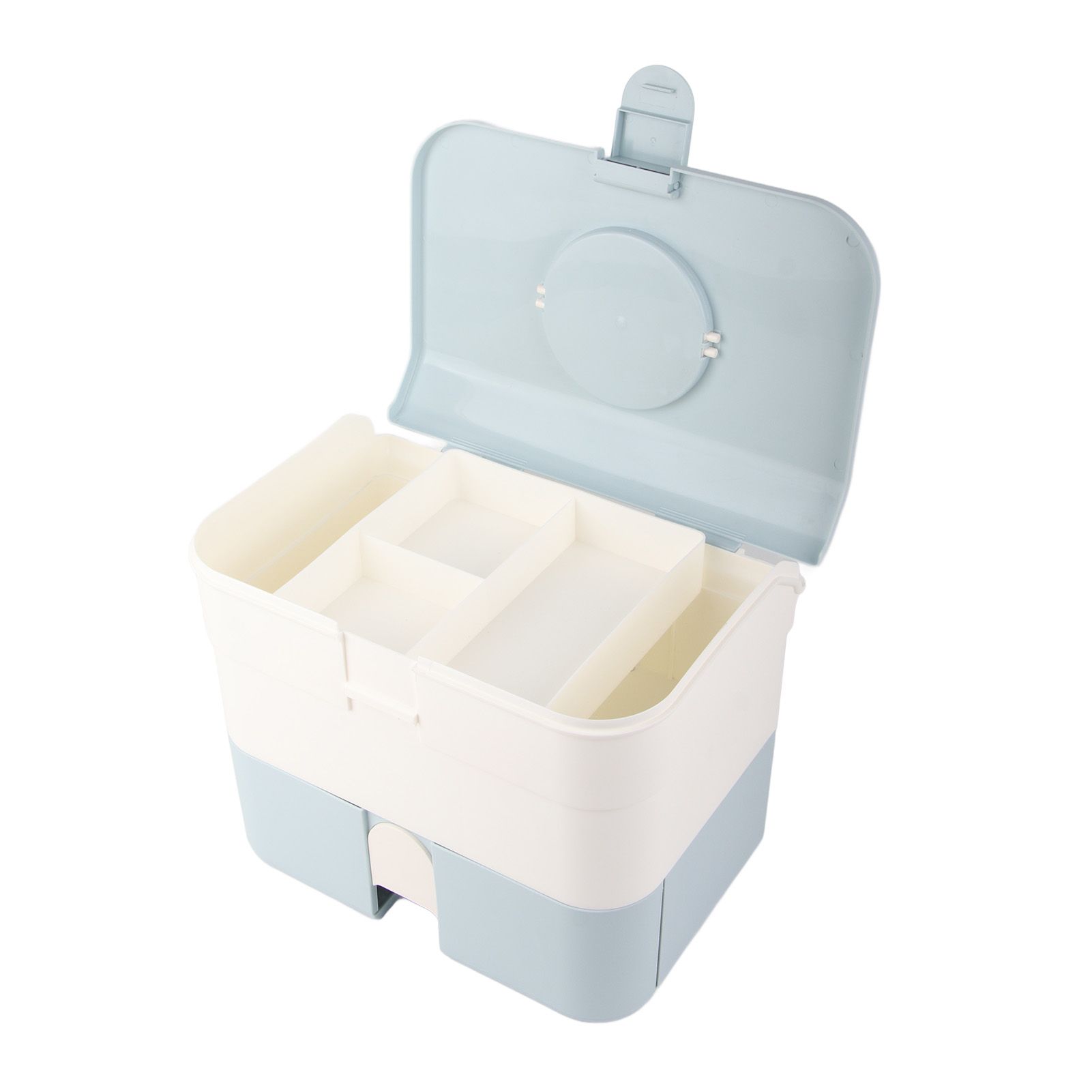 Cosmetic Storage Box 2 Layers Drawer Large Capacity Portable Makeup Storage view 11