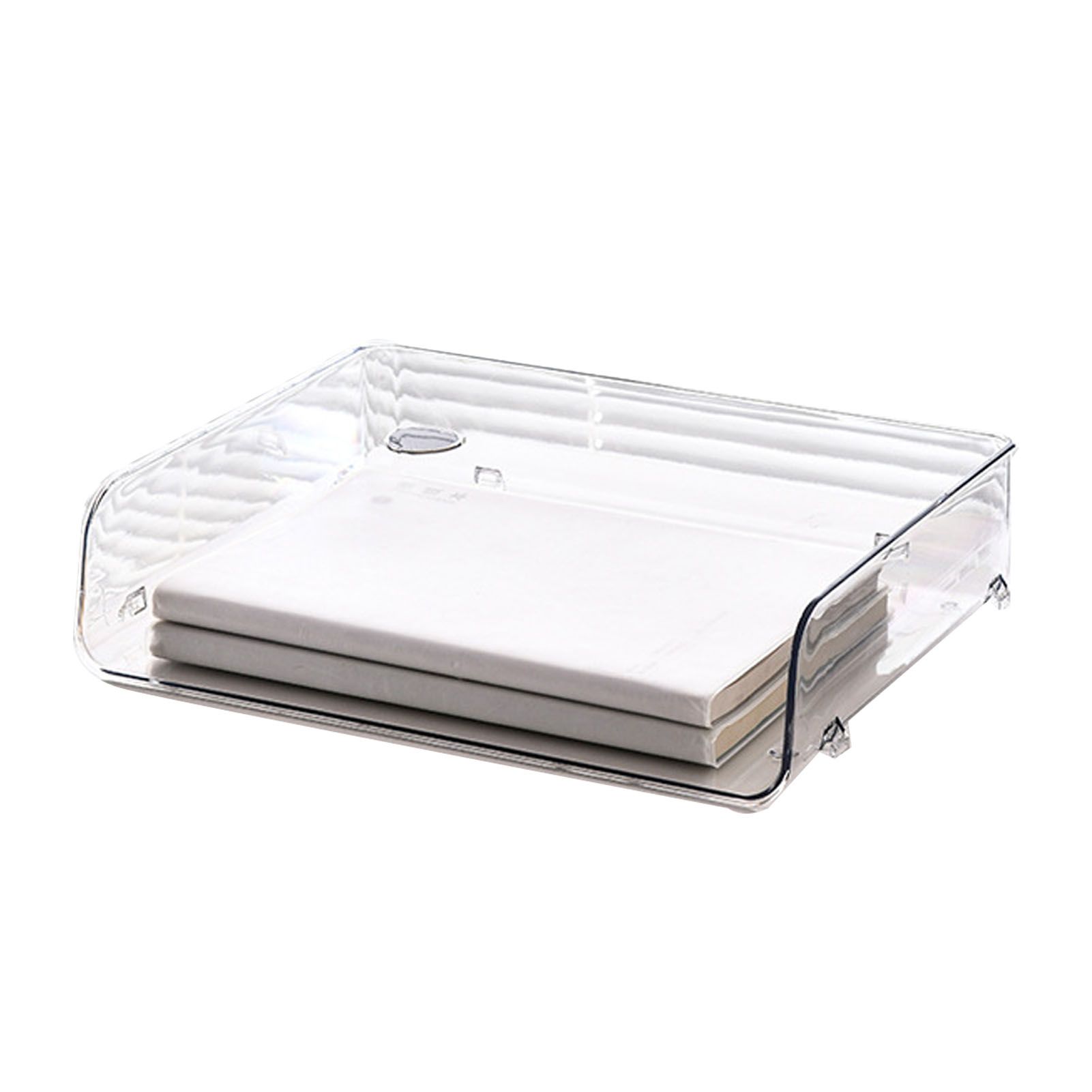 A4 Paper Storage Box Stackable Plastic Large Opening Single Layer Desktop File view 2