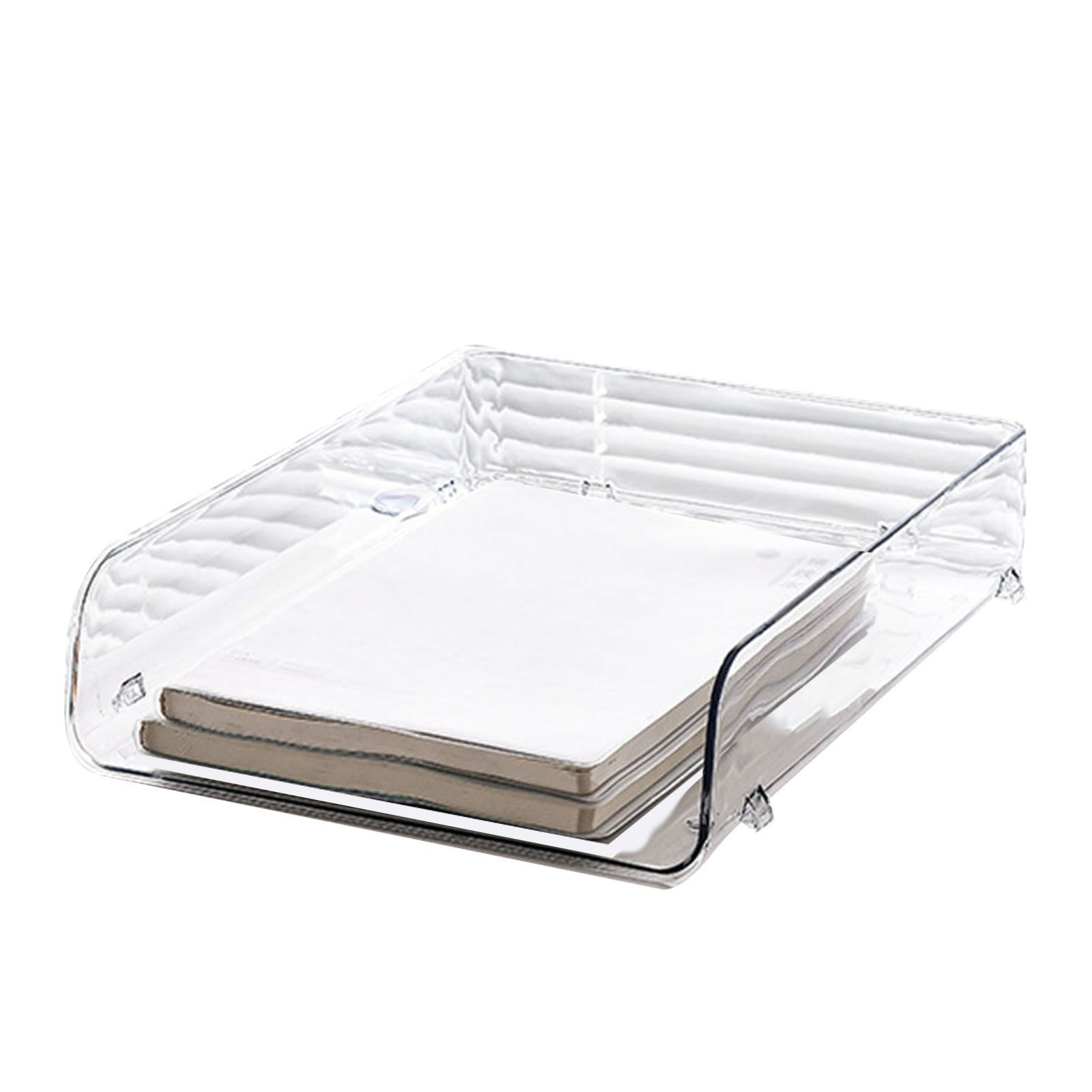 A4 Paper Storage Box Stackable Plastic Large Opening Single Layer Desktop File view 2