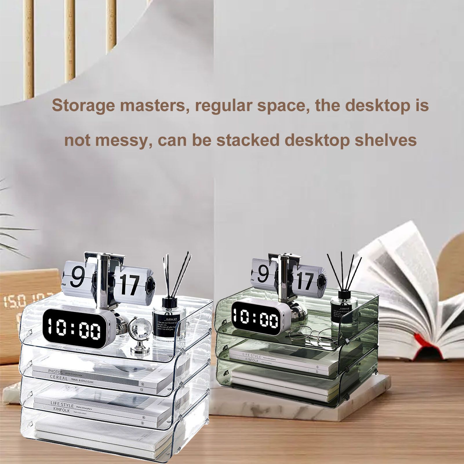 A4 Paper Storage Box Stackable Plastic Large Opening Single Layer Desktop File view 10