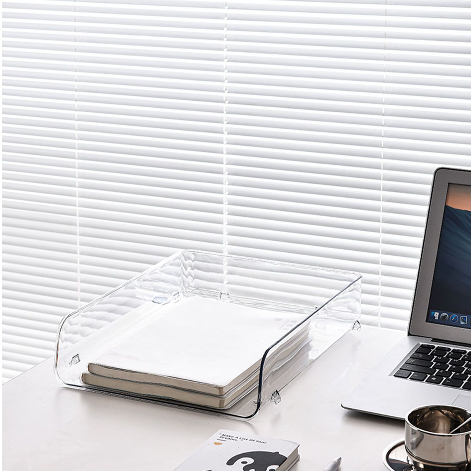 A4 Paper Storage Box Stackable Plastic Large Opening Single Layer Desktop File view 13