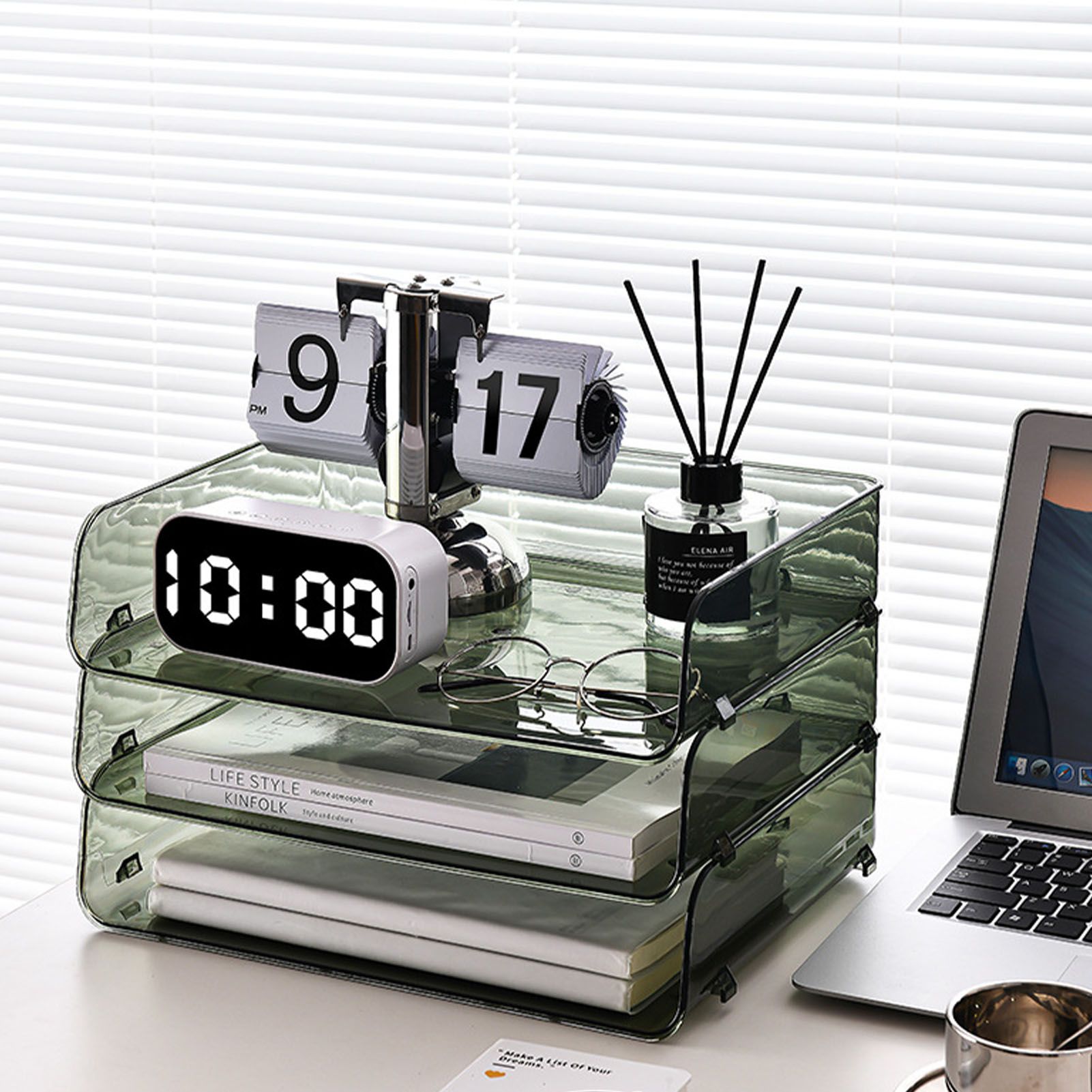 A4 Paper Storage Box Stackable Plastic Large Opening Single Layer Desktop File view 14
