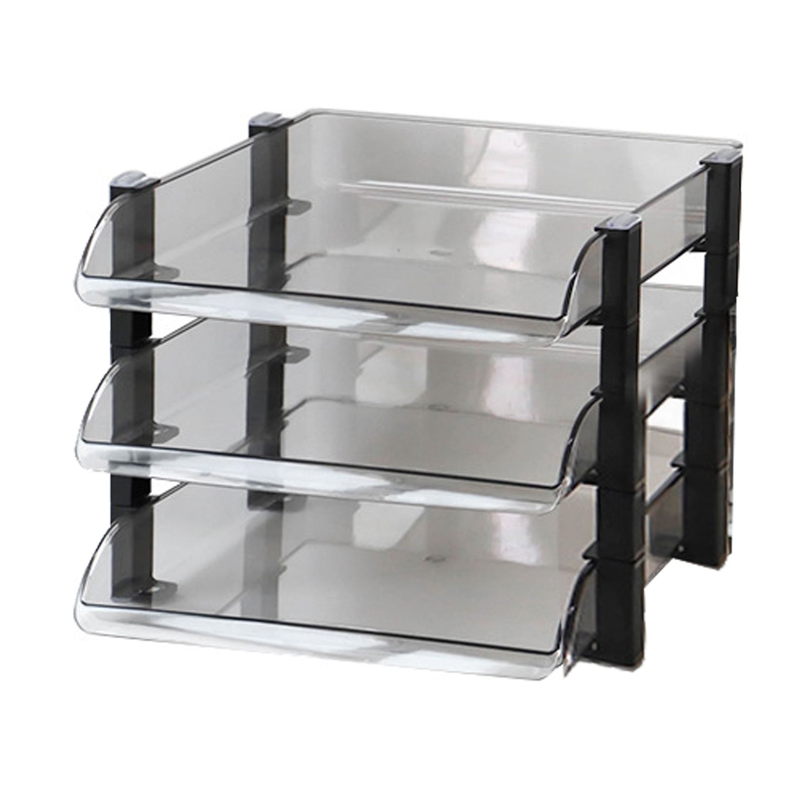 Desk File Letter Tray Layered Classified Documents Rack Acrylic Office Storage view 2