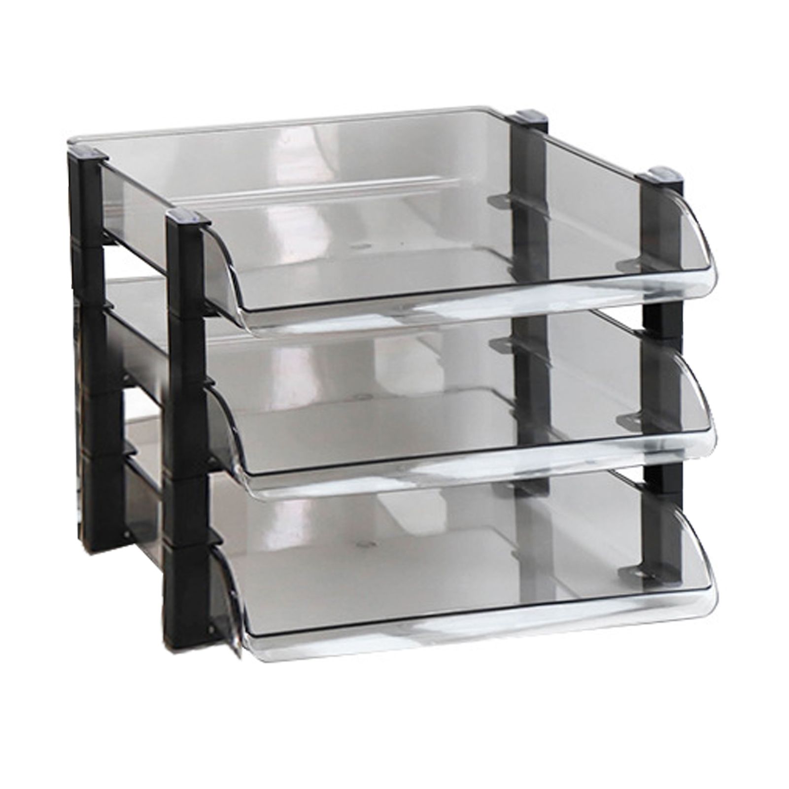 Desk File Letter Tray Layered Classified Documents Rack Acrylic Office Storage view 4
