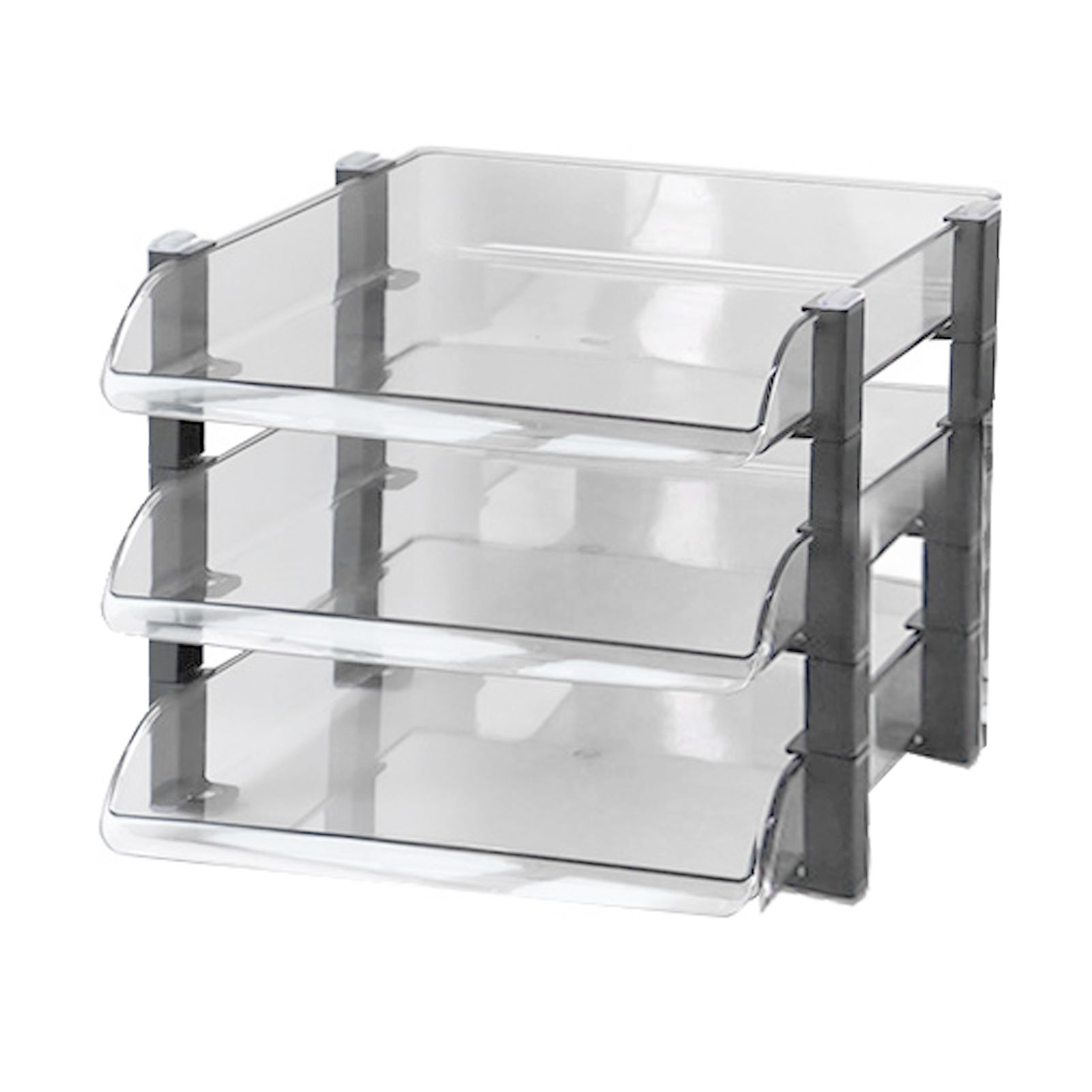 Desk File Letter Tray Layered Classified Documents Rack Acrylic Office Storage view 2