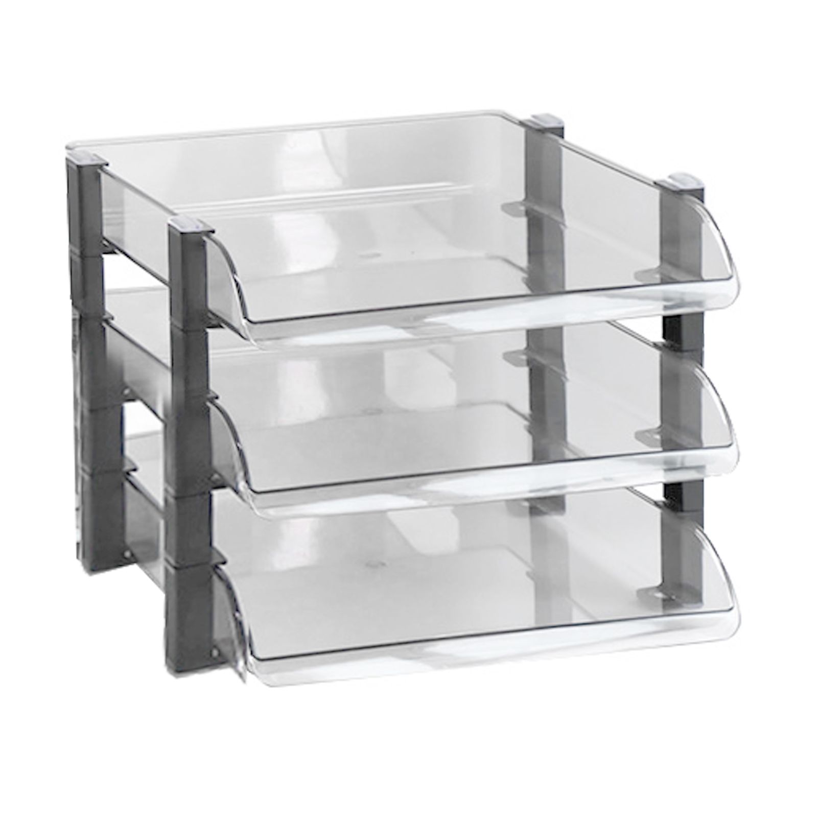 Desk File Letter Tray Layered Classified Documents Rack Acrylic Office Storage view 4