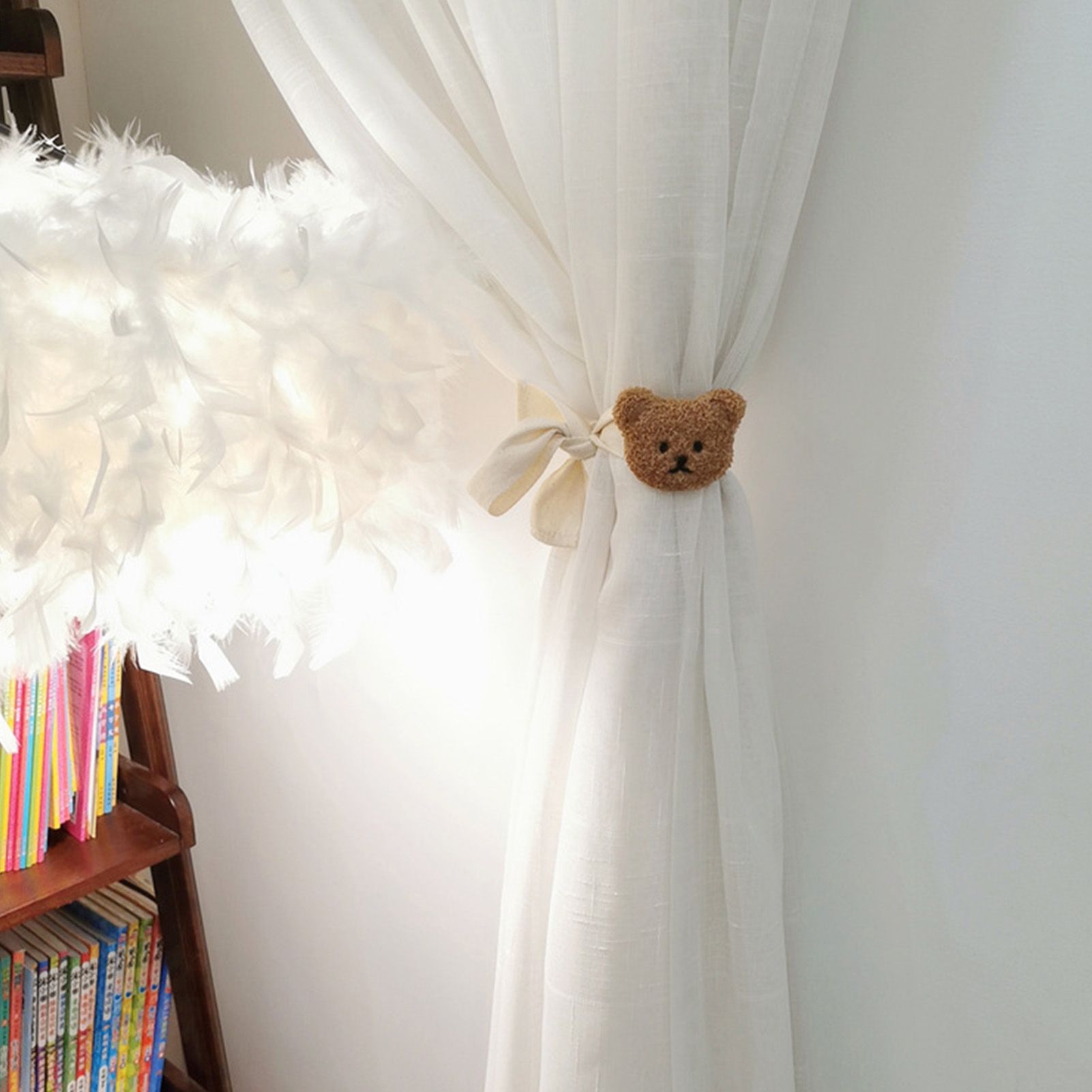 Curtain Tiebacks Embroidered Bear Head Curtain Strap Tie Rope Children Room view 8