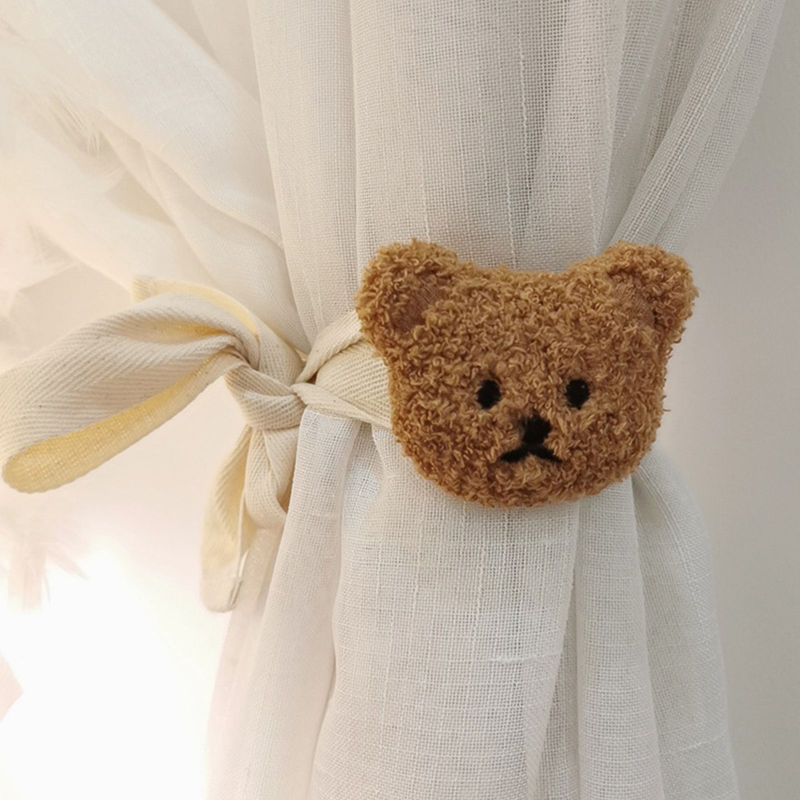 Curtain Tiebacks Embroidered Bear Head Curtain Strap Tie Rope Children Room view 10