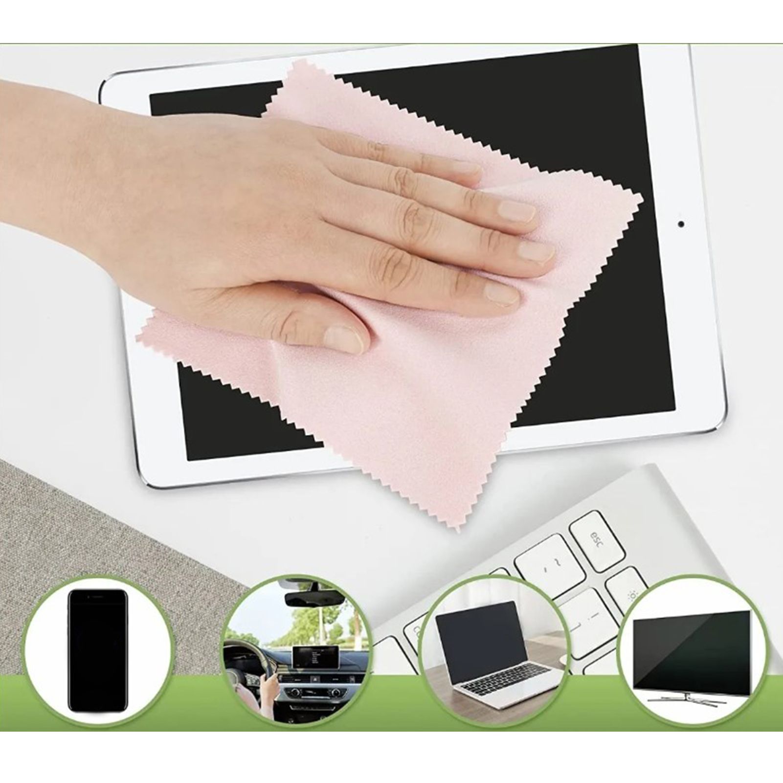 100Pcs Colorful Microfiber Cleaning Cloths Thickened Knitting Eyeglasses view 12