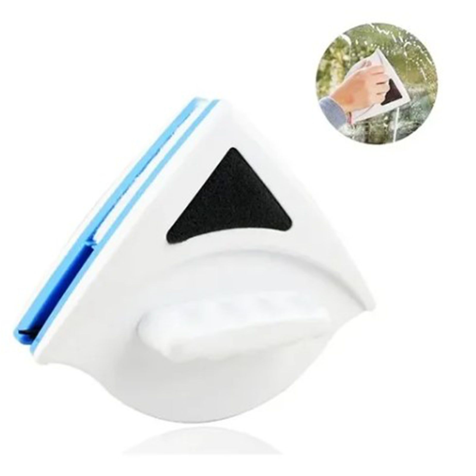 Magnetic Window Cleaner Blue Triangle Shape Single Sided Magnetic Glass Wiper view 6