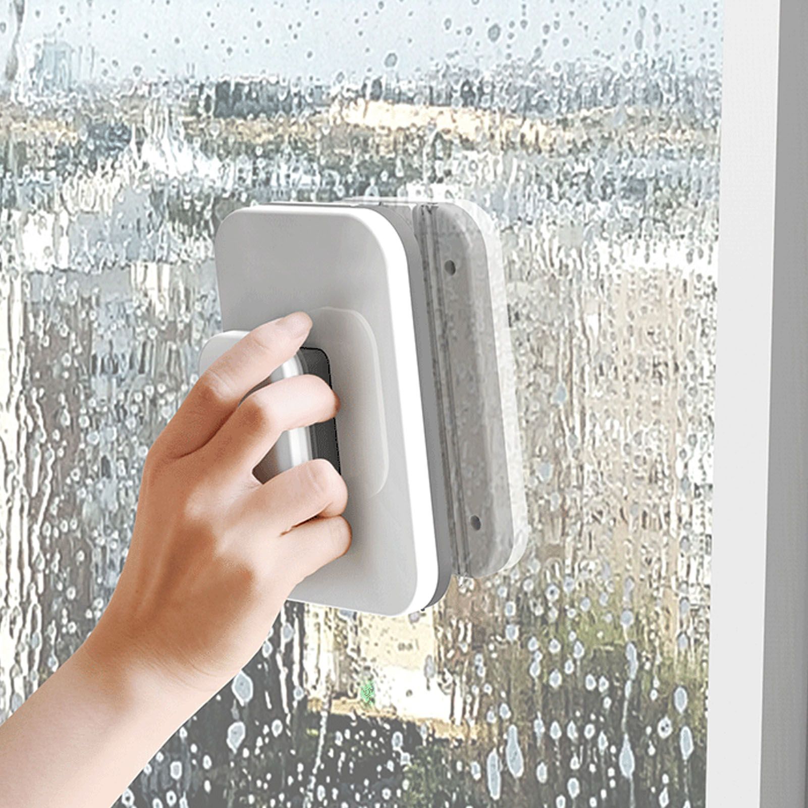 Magnetic Window Cleaner Large Handle Double Sided High Safety Sturdy Plastic view 5