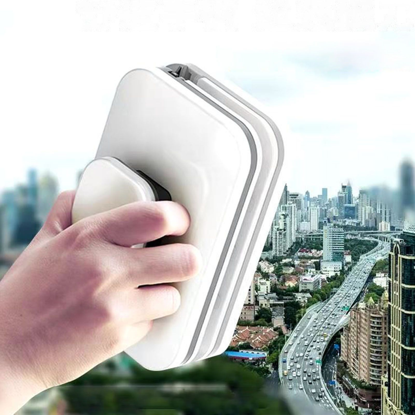 Magnetic Window Cleaner Large Handle Double Sided High Safety Sturdy Plastic view 6