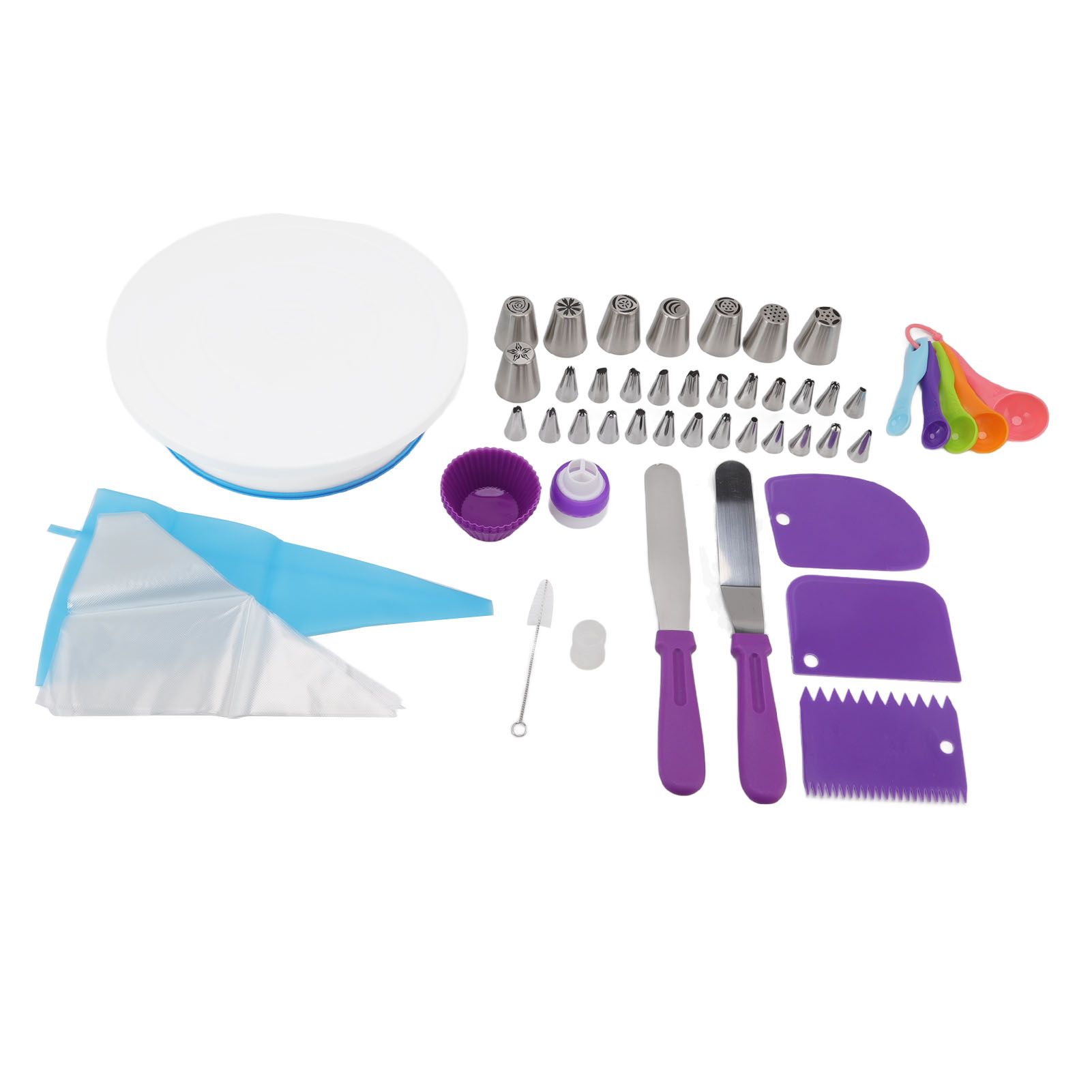 Cake Turntable Set Decorating Table Decorating Piping Nozzle Silicone Bag DIY