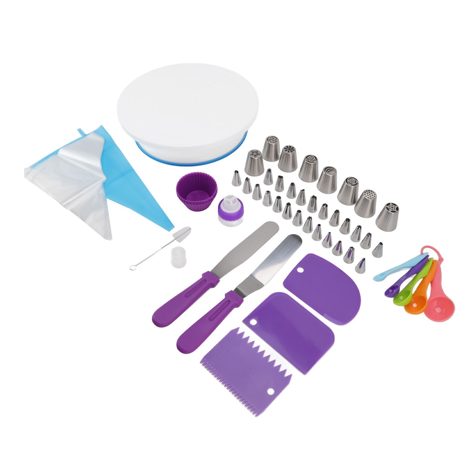 Cake Turntable Set Decorating Table Decorating Piping Nozzle Silicone Bag DIY view 5