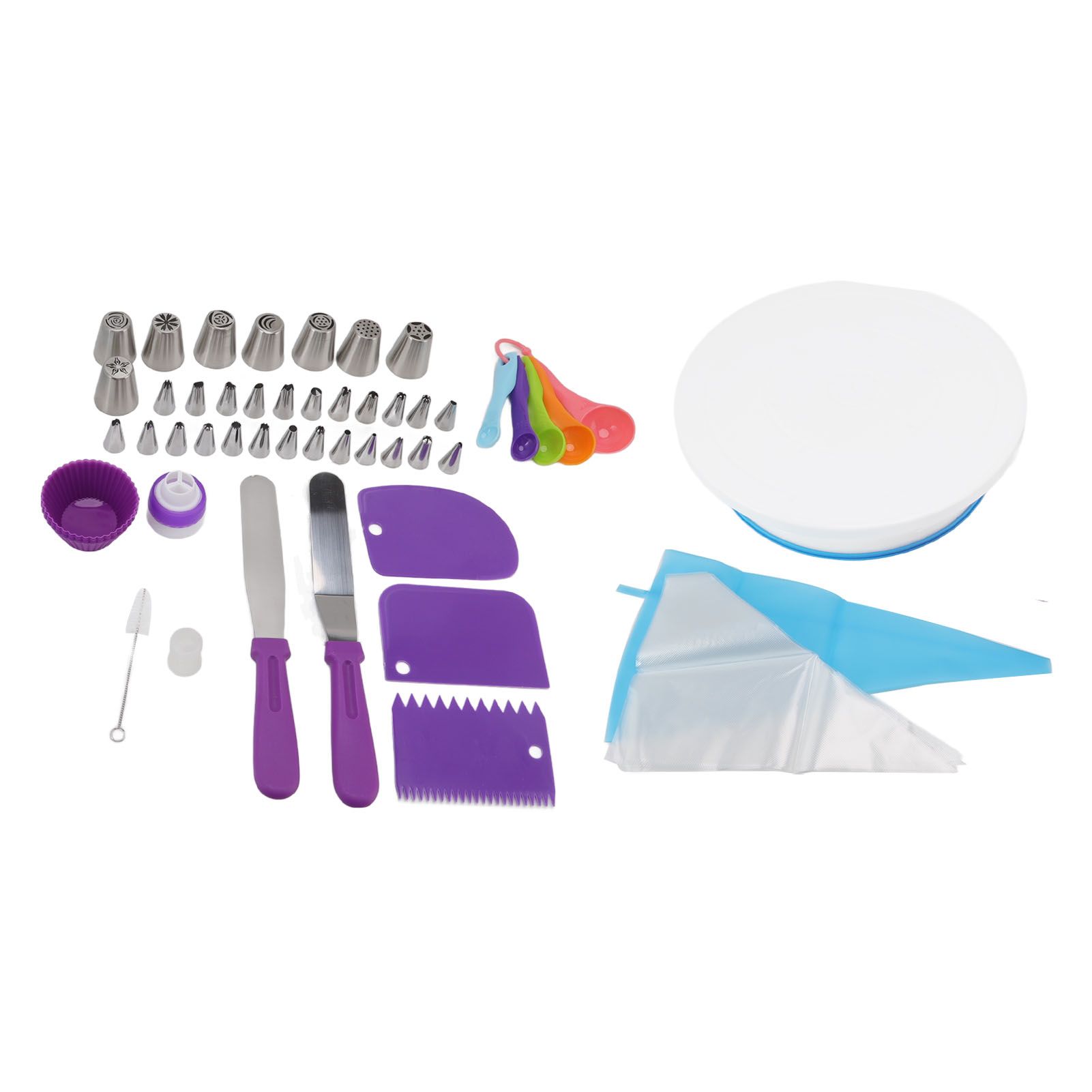 Cake Turntable Set Decorating Table Decorating Piping Nozzle Silicone Bag DIY view 7