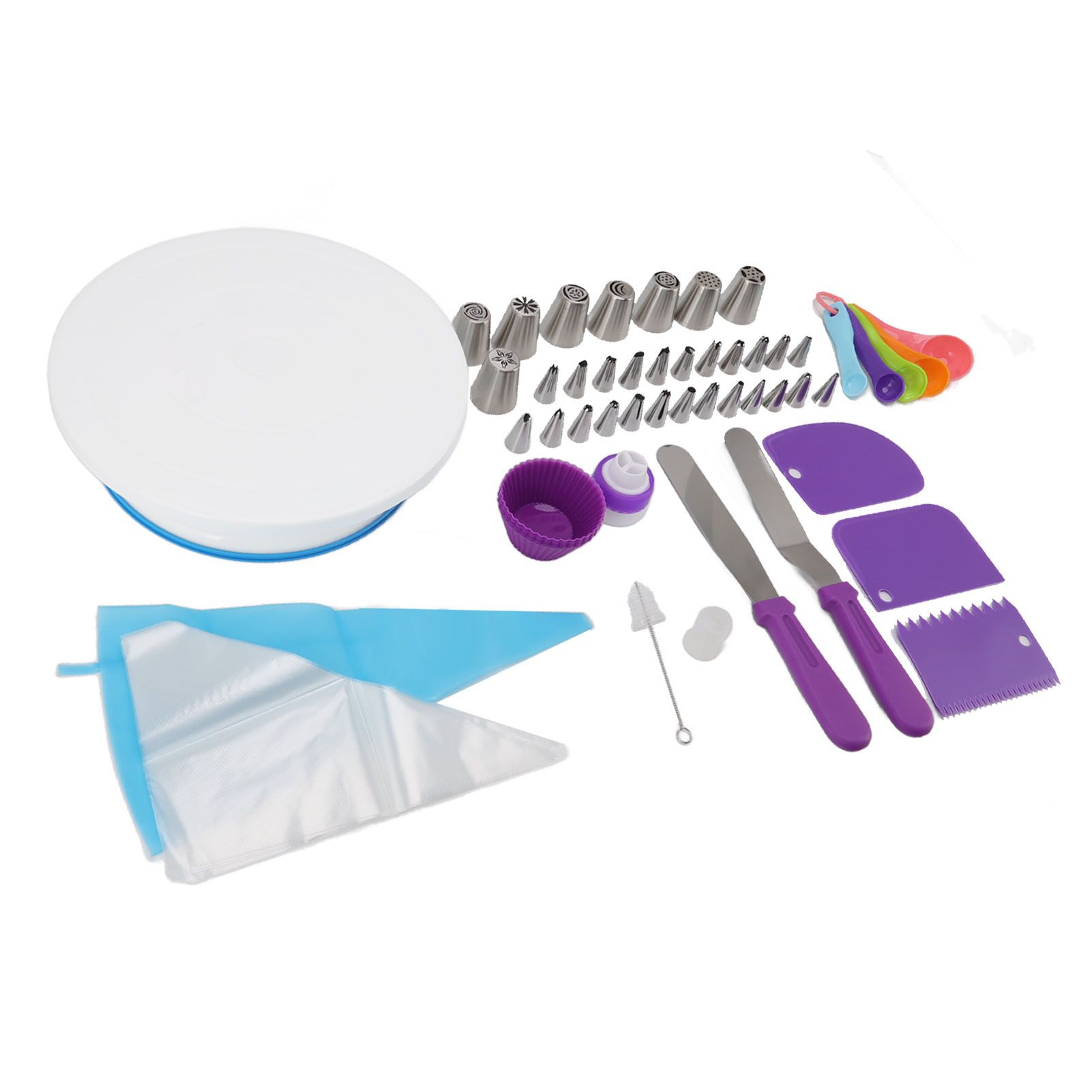 Cake Turntable Set Decorating Table Decorating Piping Nozzle Silicone Bag DIY view 8