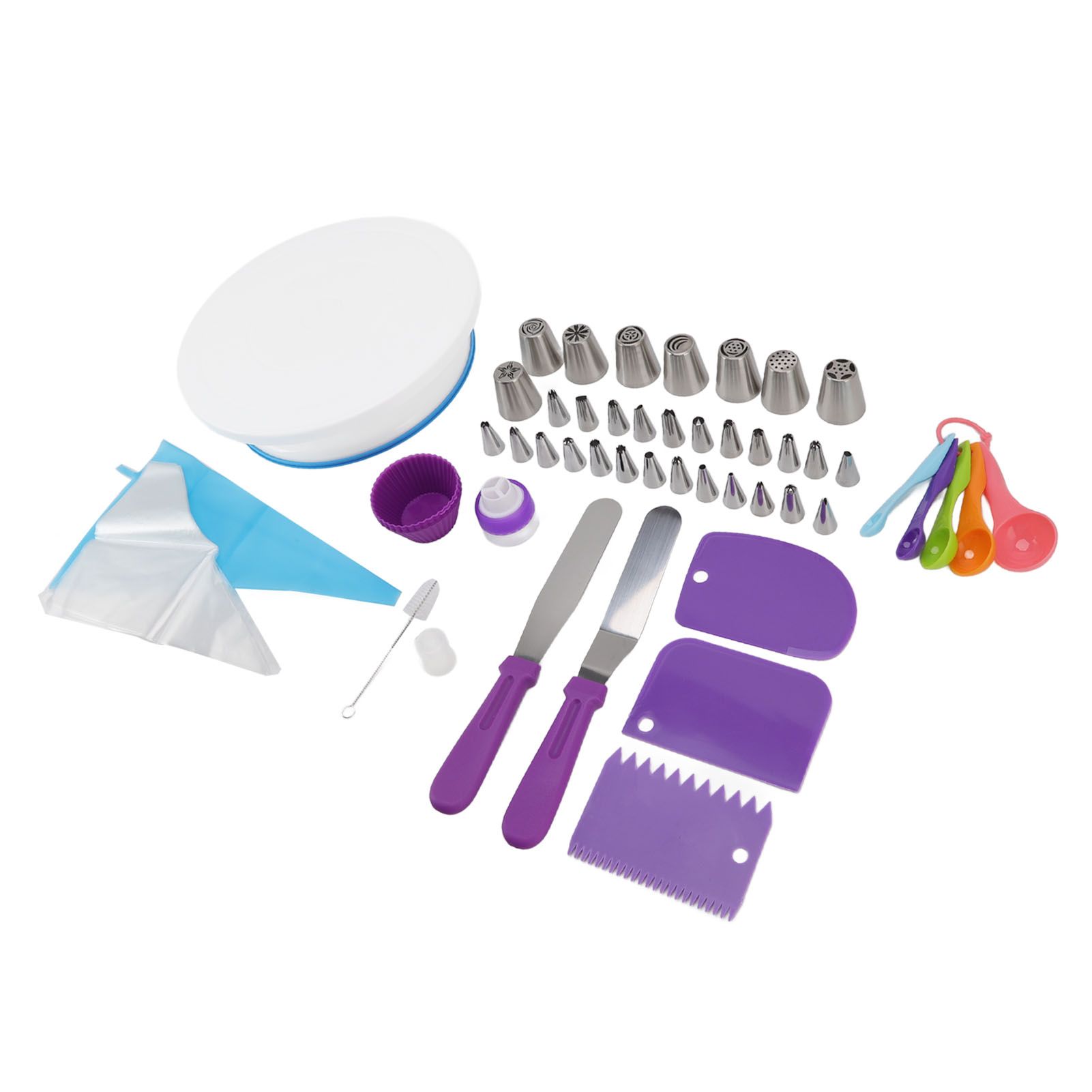 Cake Turntable Set Decorating Table Decorating Piping Nozzle Silicone Bag DIY view 9