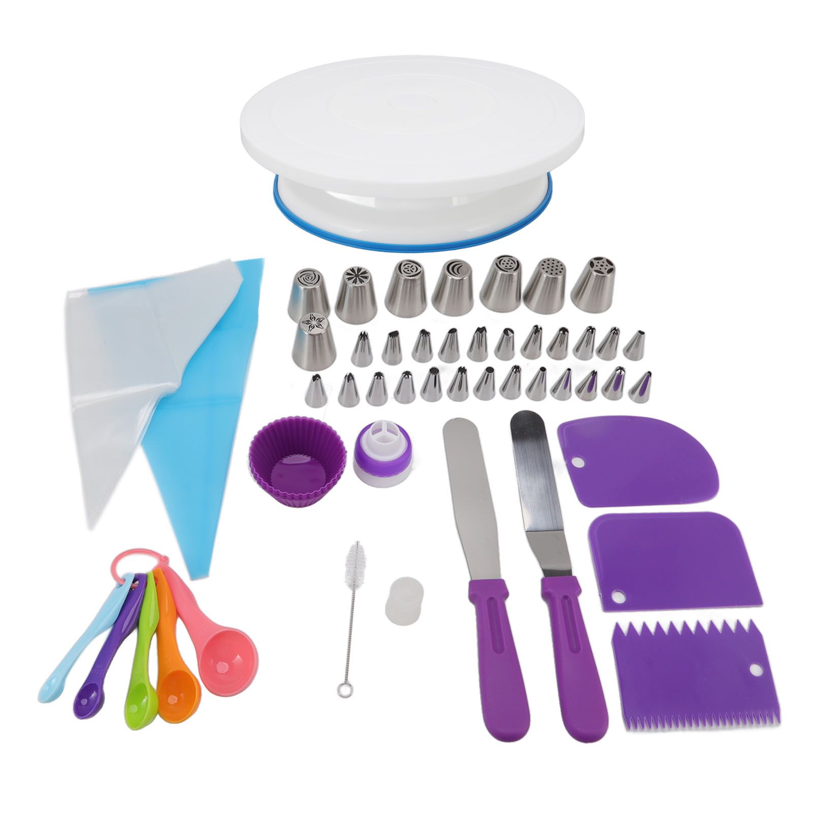 Cake Turntable Set Decorating Table Decorating Piping Nozzle Silicone Bag DIY view 10
