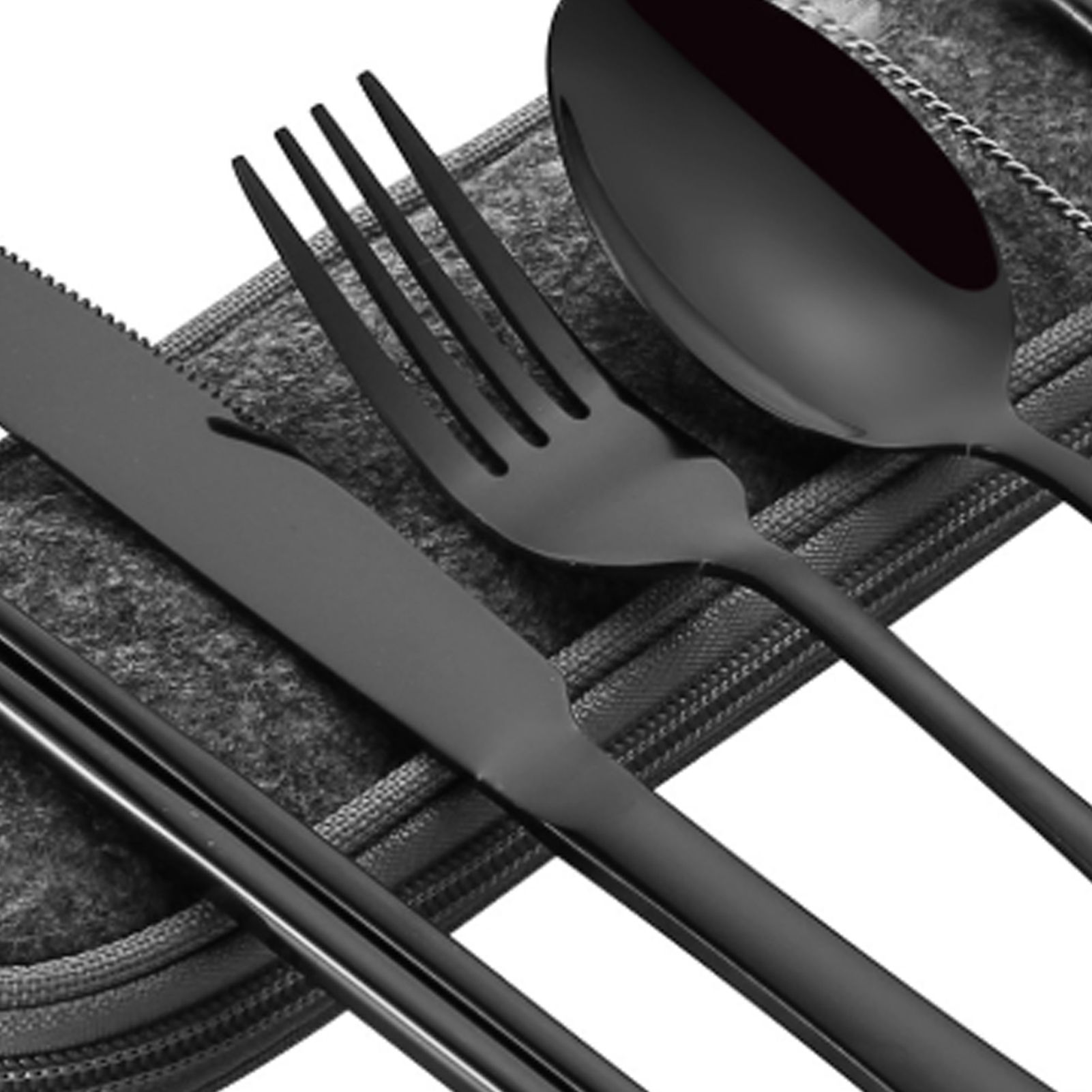 8 Pieces Stainless Steel Flatware Set Portable Travel Cutlery Set with Case view 9
