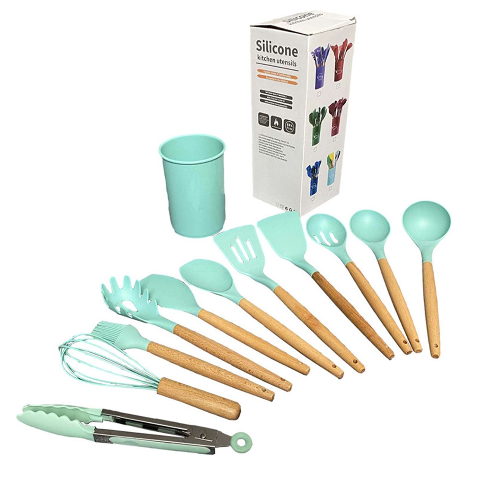 12pcs Nylon Cooking Utensil Set BPA Free Heat Resistant Prevents Stick Kitchen