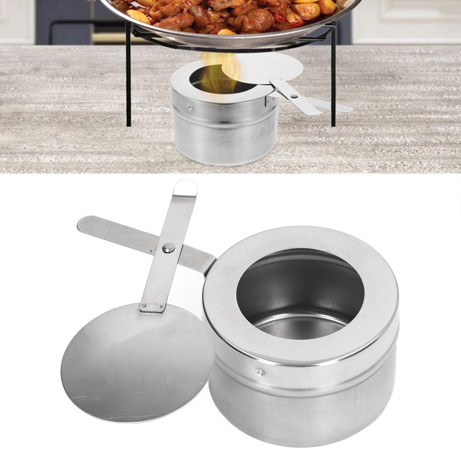Wax Heating Furnace with Handle and Cover Stainless Steel Portable Food view 12
