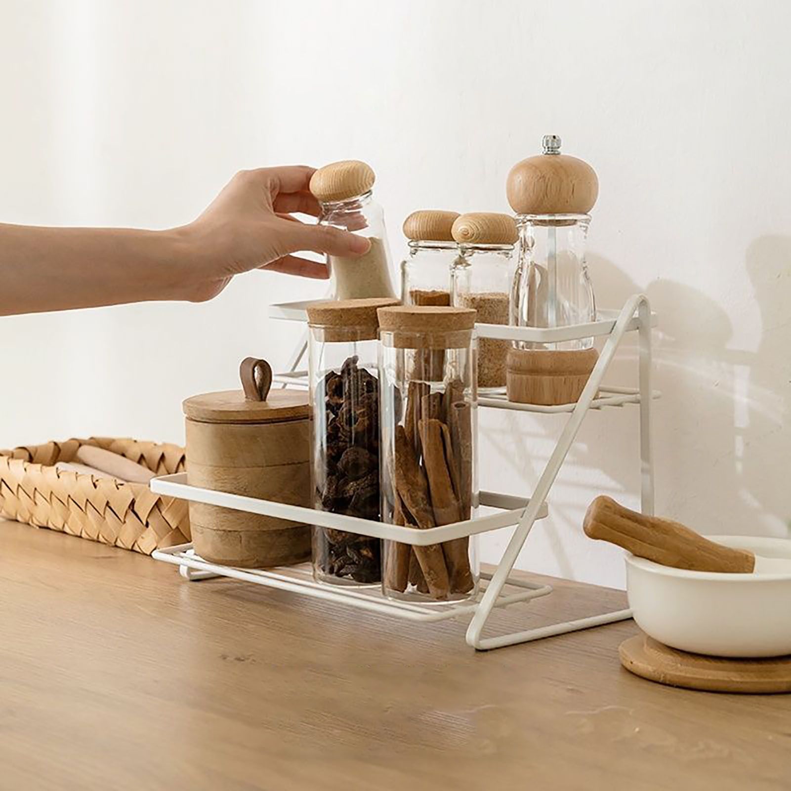 Spice Rack Organizer Seasoning Bottle Jar Shelf Multifunctional Home Kitchen view 7