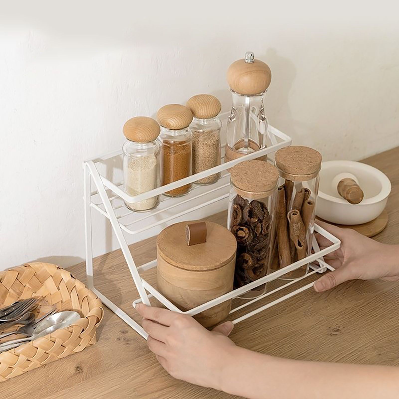 Spice Rack Organizer Seasoning Bottle Jar Shelf Multifunctional Home Kitchen view 8