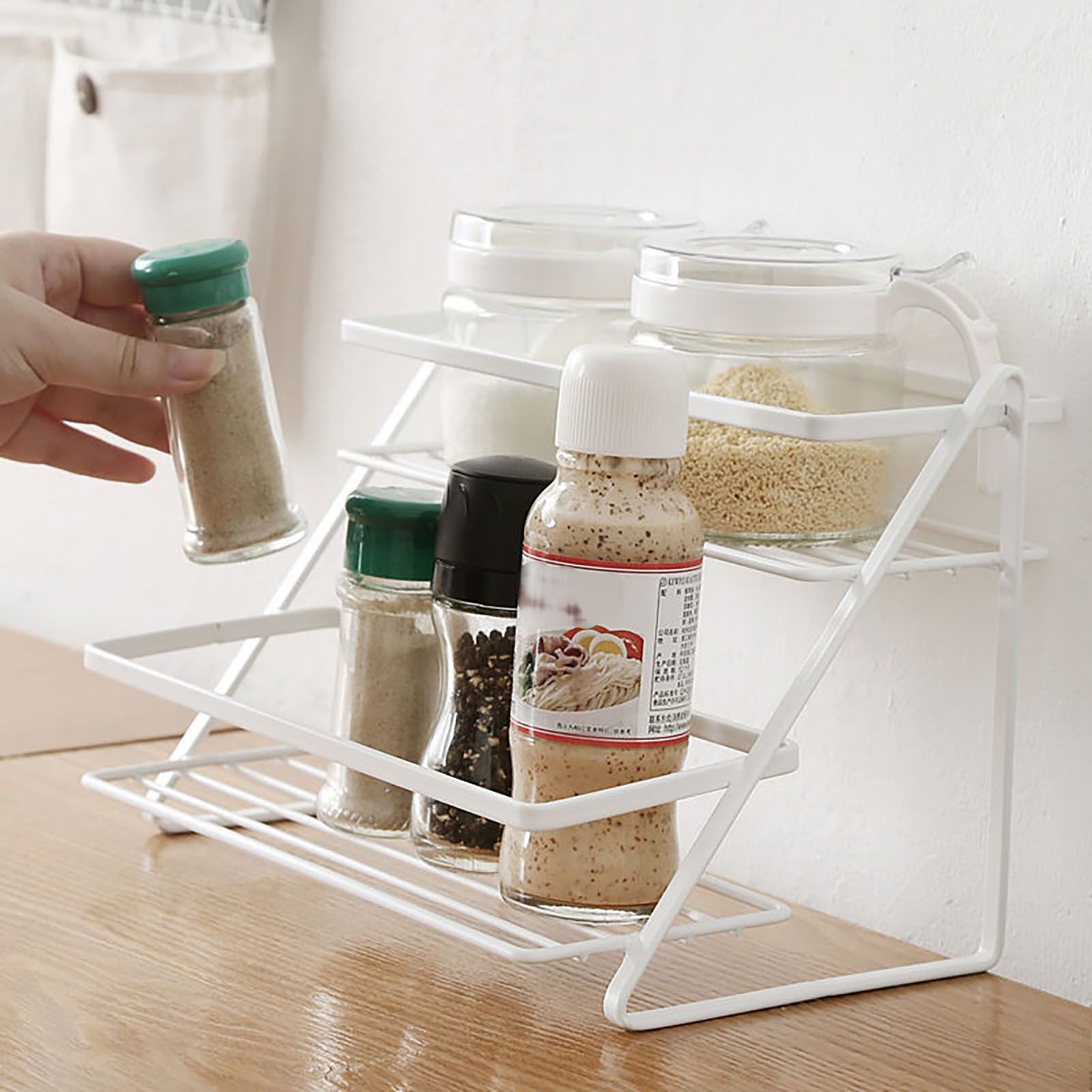 Spice Rack Organizer Seasoning Bottle Jar Shelf Multifunctional Home Kitchen view 11